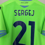 Shop 2020/21 LAZIO SERGEJ #21 AWAY SHIRT (XL) MACRON, classic football shirts, vintage football shirts & retro soccer jerseys at Cult Kits