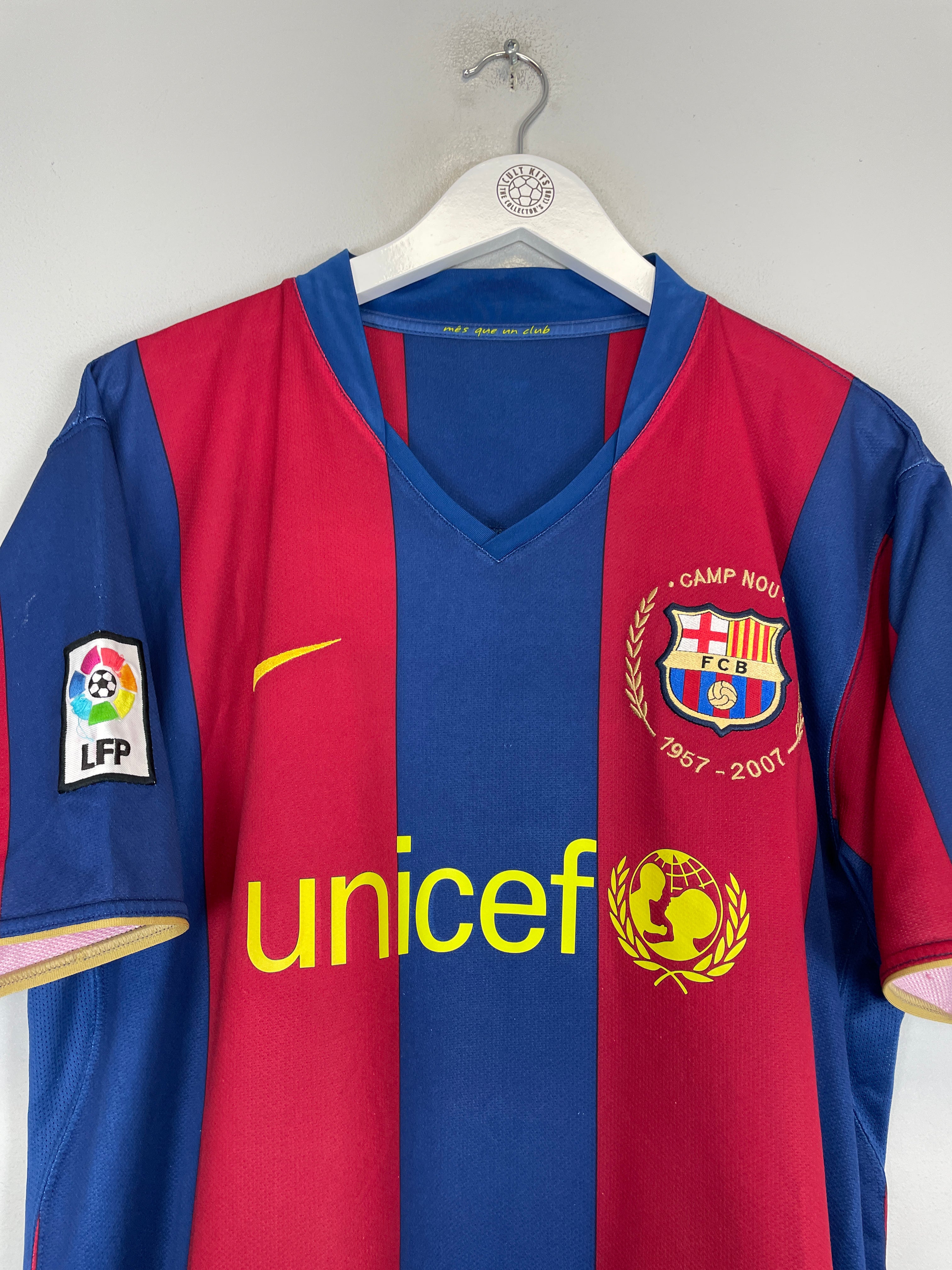 Shop 2007/08 BARCELONA RONALDINHO #10 HOME SHIRT (XL) NIKE, classic football shirts, vintage football shirts & retro soccer jerseys at Cult Kits