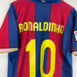 Shop 2007/08 BARCELONA RONALDINHO #10 HOME SHIRT (XL) NIKE, classic football shirts, vintage football shirts & retro soccer jerseys at Cult Kits