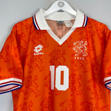 Shop 1994 NETHERLANDS BERGKAMP #10 HOME SHIRT (L) LOTTO, classic football shirts, vintage football shirts & retro soccer jerseys at Cult Kits