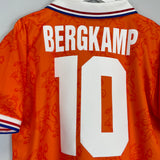 Shop 1994 NETHERLANDS BERGKAMP #10 HOME SHIRT (L) LOTTO, classic football shirts, vintage football shirts & retro soccer jerseys at Cult Kits