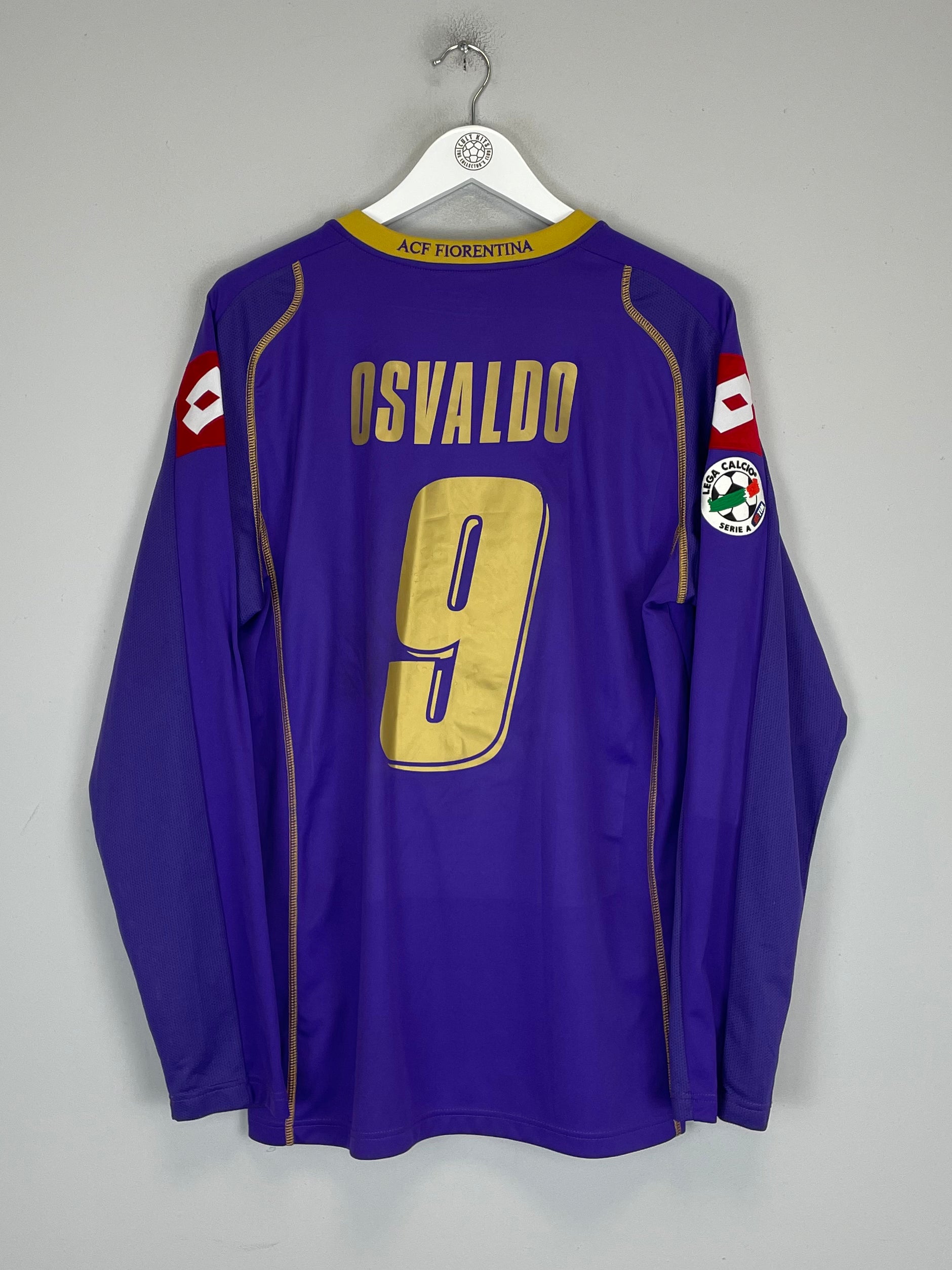 Shop 2008/09 FIORENTINA OSVALDO #9 *MATCH ISSUE* L/S HOME SHIRT (XL) LOTTO, classic football shirts, vintage football shirts & retro soccer jerseys at Cult Kits