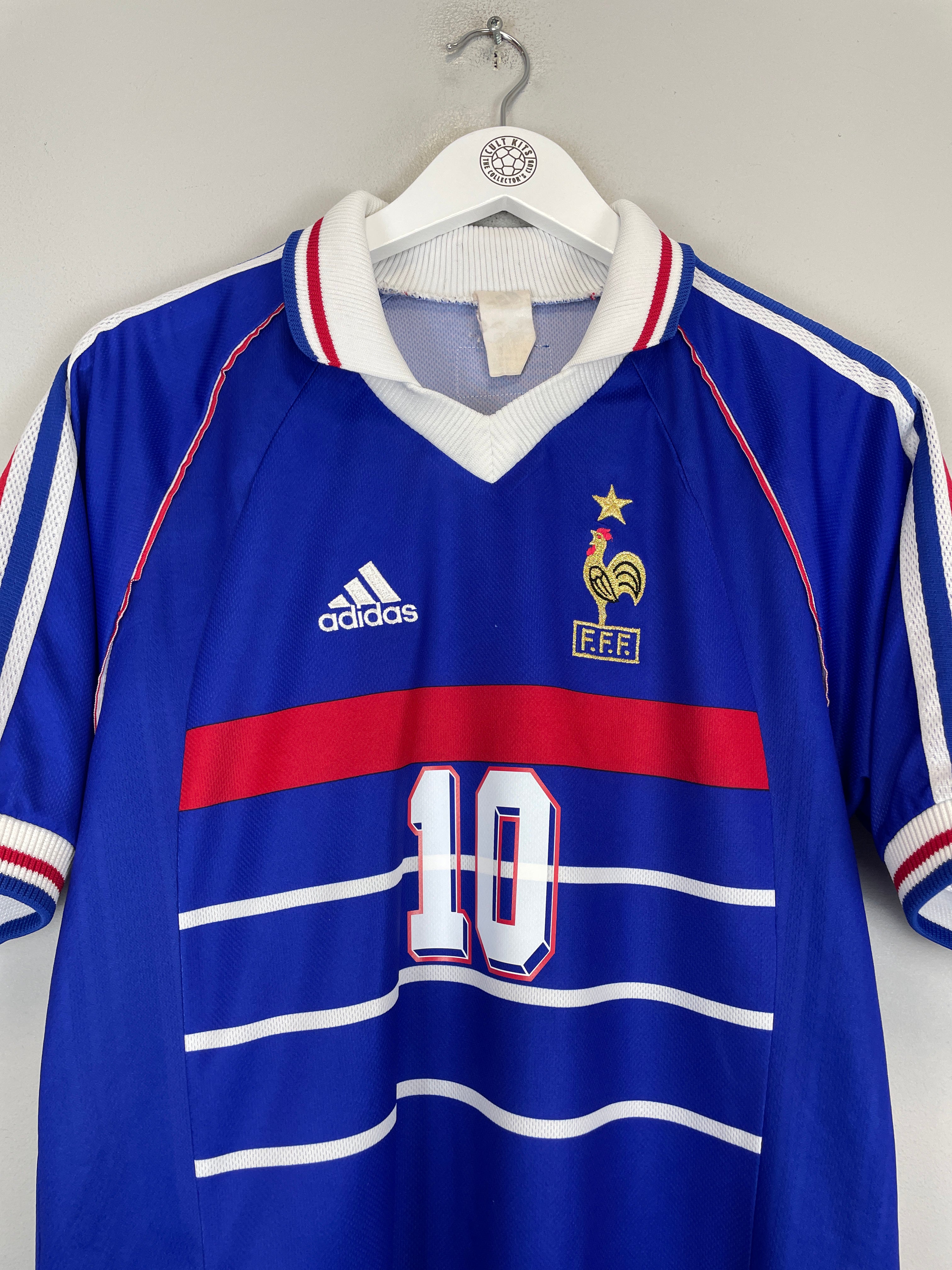 Shop 1998/00 FRANCE ZIDANE #10 HOME SHIRT (M) ADIDAS, classic football shirts, vintage football shirts & retro soccer jerseys at Cult Kits