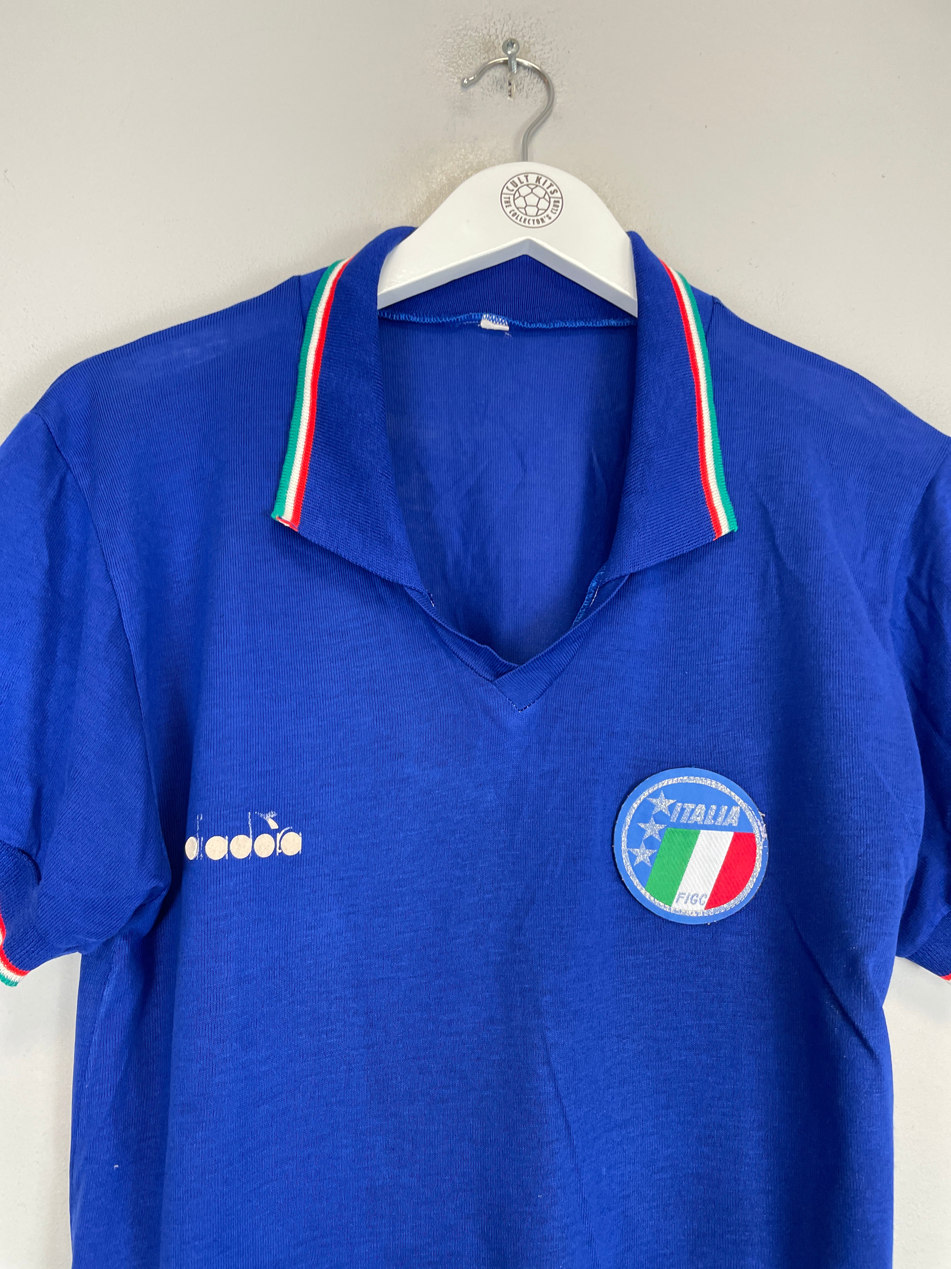 Shop 1986/91 ITALY HOME SHIRT (M) DIADORA, classic football shirts, vintage football shirts & retro soccer jerseys at Cult Kits