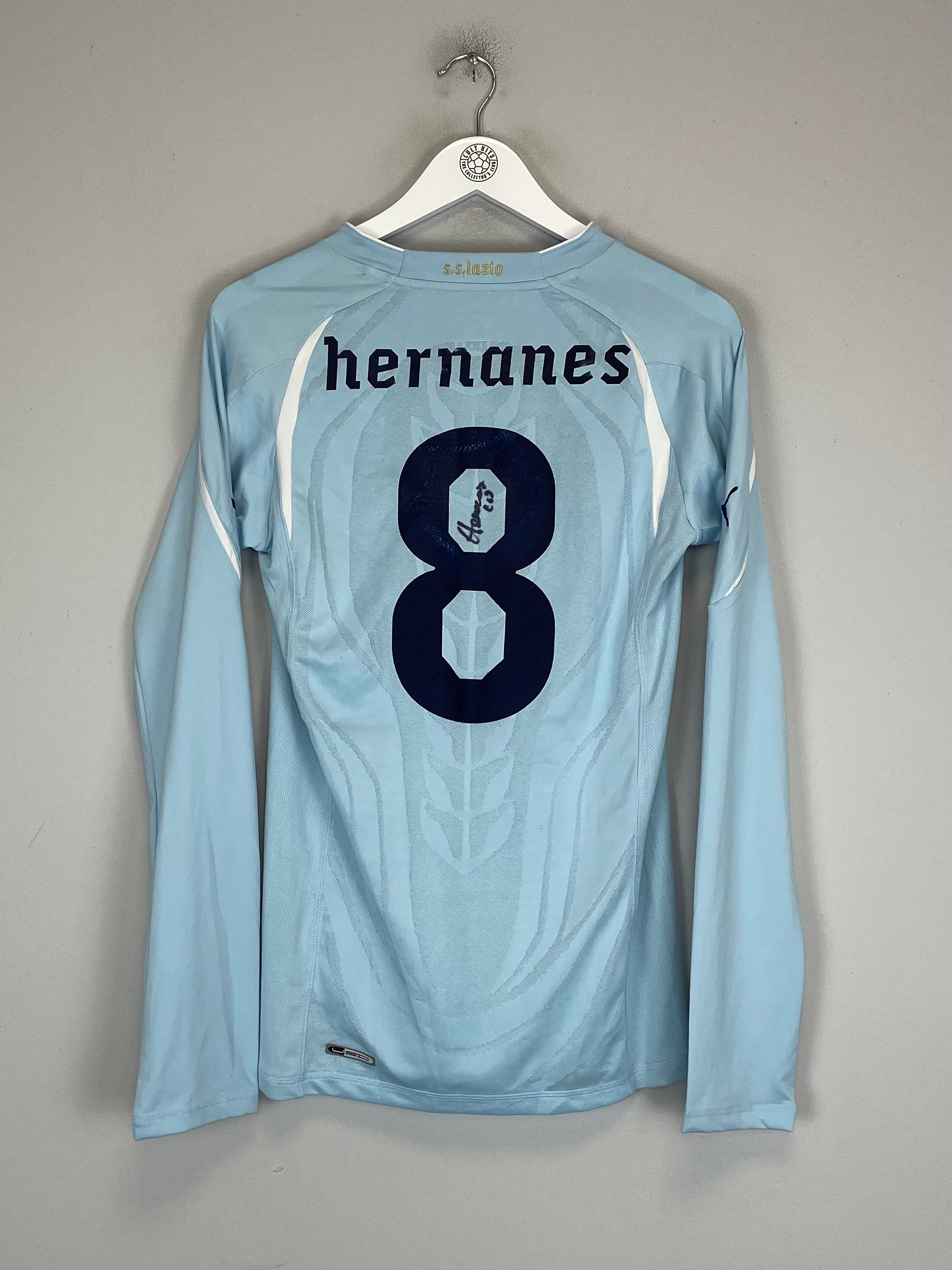 Shop 2010/11 LAZIO HERNANES #8 *PLAYER ISSUE + SIGNED* L/S HOME SHIRT (M) PUMA, classic football shirts, vintage football shirts & retro soccer jerseys at Cult Kits