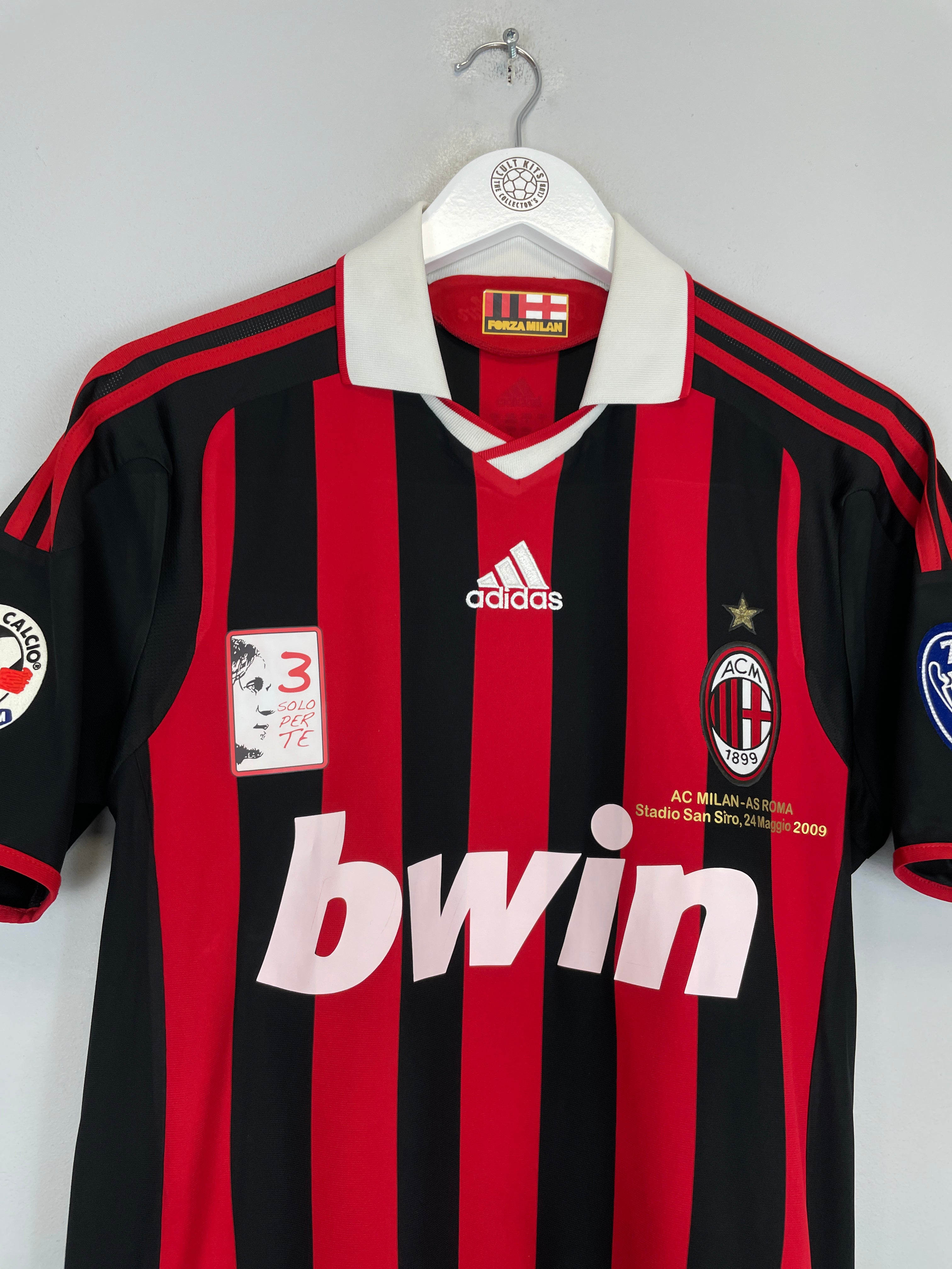 Shop 2009/10 AC MILAN MALDINI #3 *TRIBUTE* HOME SHIRT (S) ADIDAS, classic football shirts, vintage football shirts & retro soccer jerseys at Cult Kits