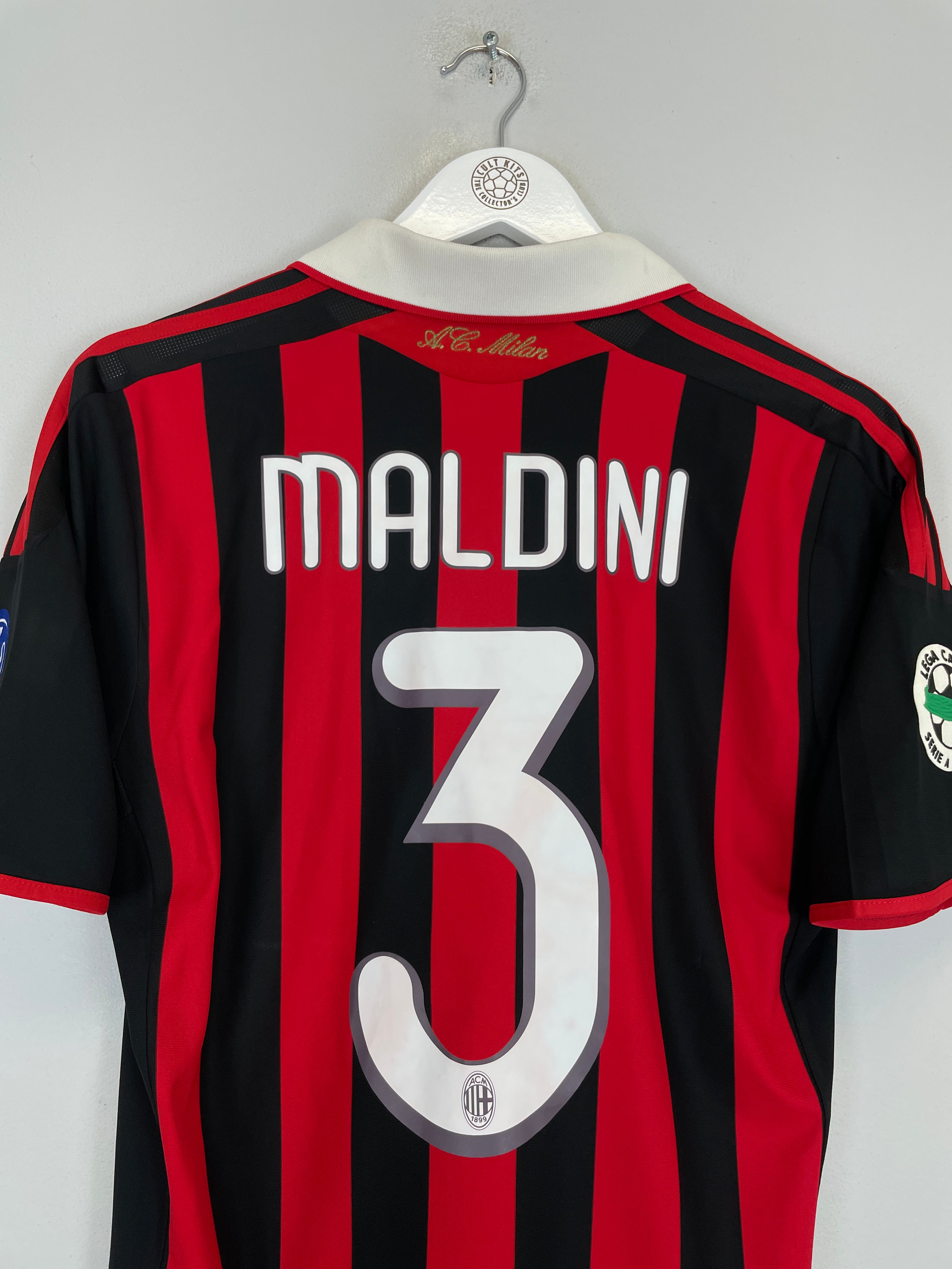 Shop 2009/10 AC MILAN MALDINI #3 *TRIBUTE* HOME SHIRT (S) ADIDAS, classic football shirts, vintage football shirts & retro soccer jerseys at Cult Kits