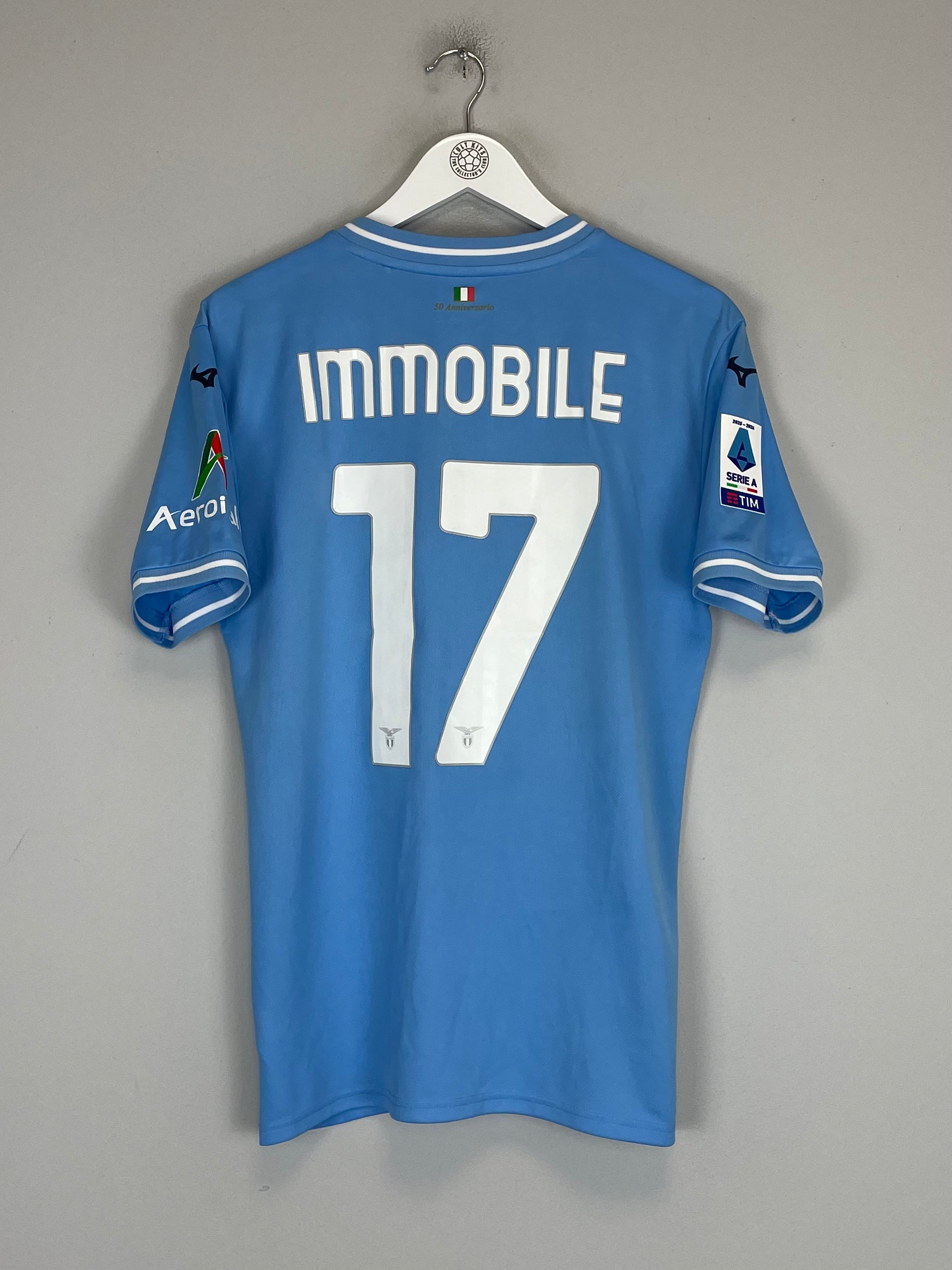 Shop 2023/24 LAZIO IMMOBILE #17 *MATCH ISSUE* HOME SHIRT (L) MIZUNO, classic football shirts, vintage football shirts & retro soccer jerseys at Cult Kits