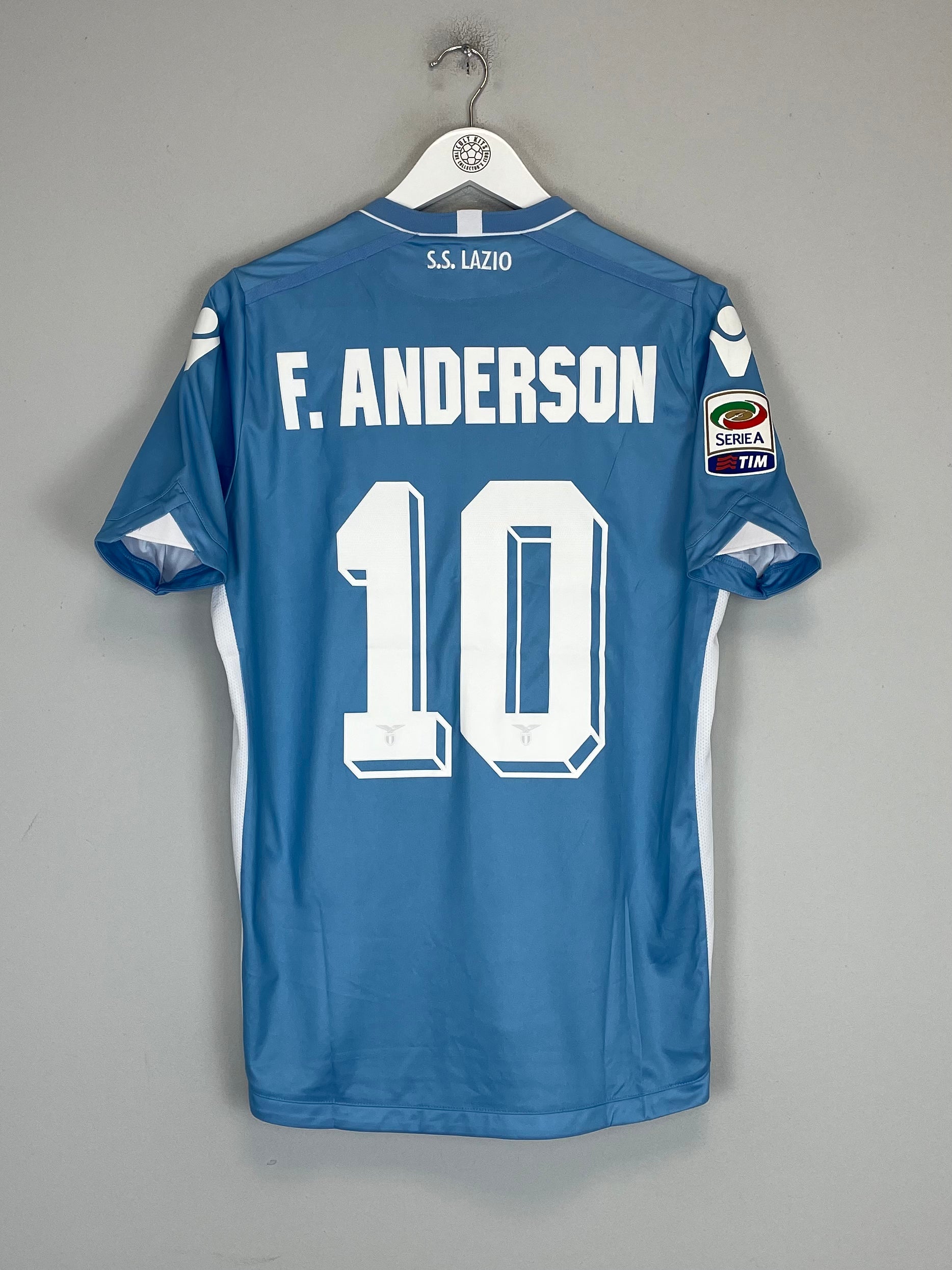Shop 2015/16 LAZIO F.ANDERSON #10 *MATCH ISSUE* HOME SHIRT (M) MACRON, classic football shirts, vintage football shirts & retro soccer jerseys at Cult Kits