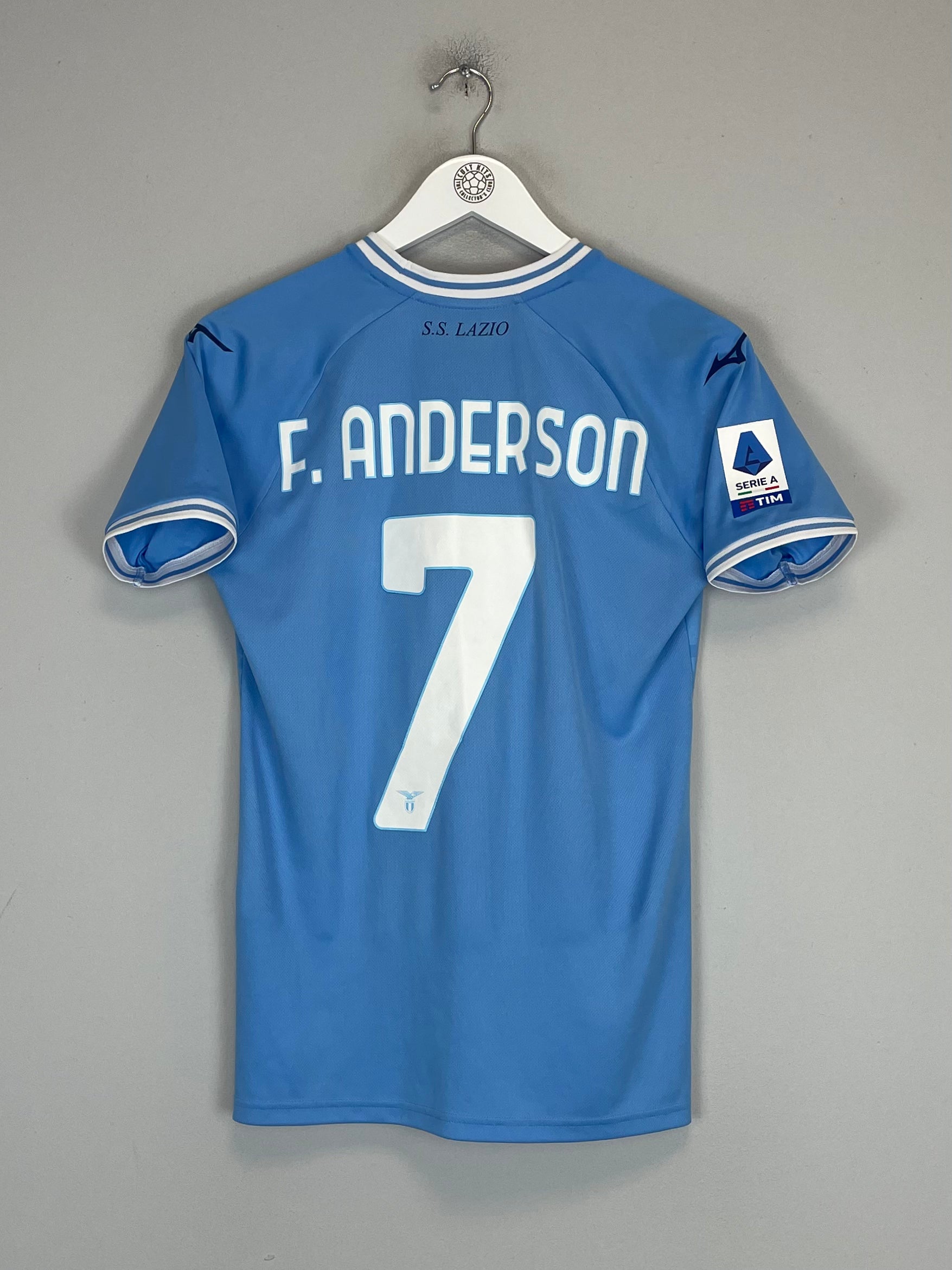 Shop 2022/23 LAZIO F.ANDERSON #7 *MATCH ISSUE* HOME SHIRT (S) MIZUNO, classic football shirts, vintage football shirts & retro soccer jerseys at Cult Kits