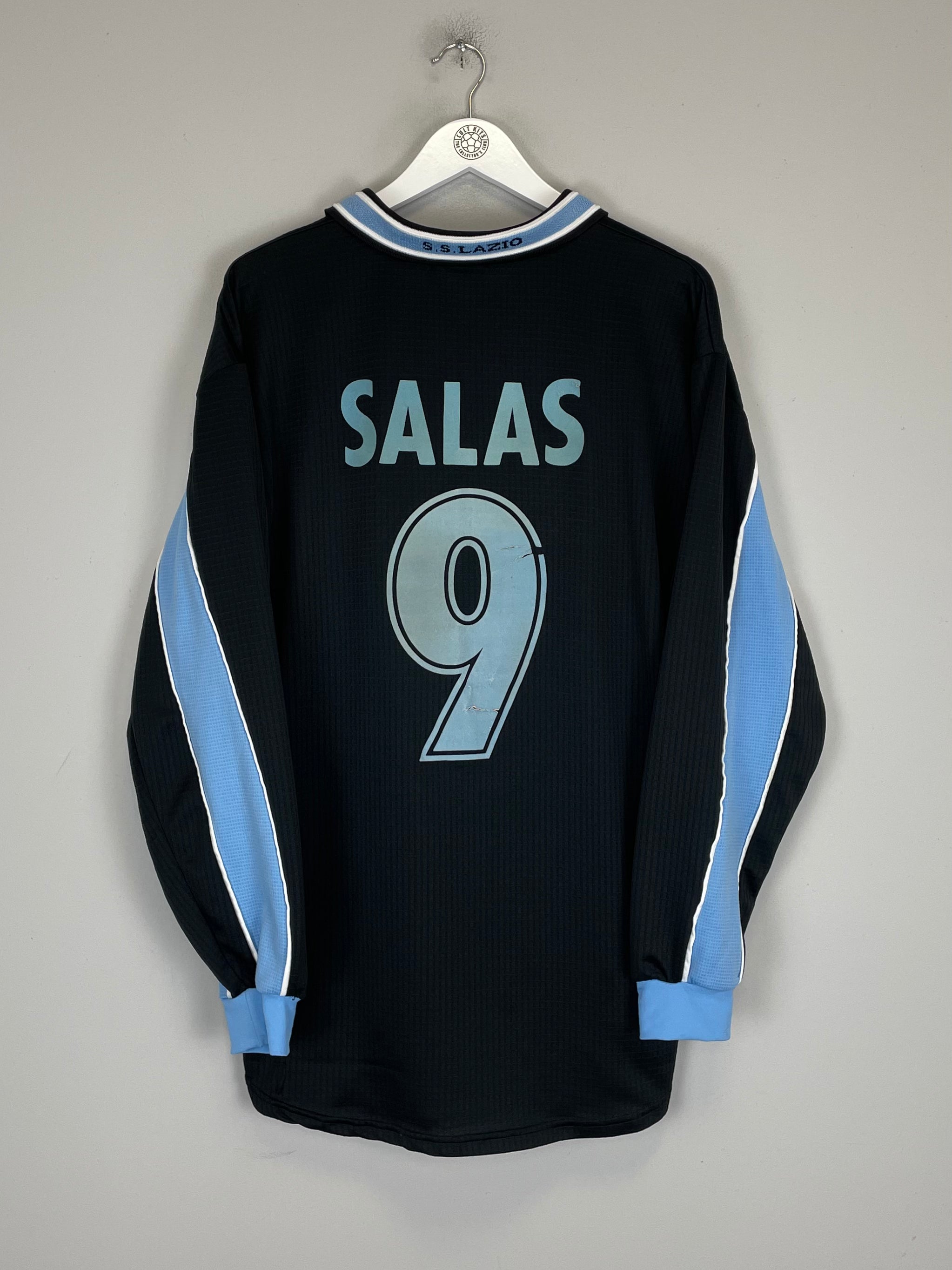 Shop 1998/99 LAZIO SALAS #9 *MATCH ISSUE* L/S AWAY SHIRT (XL) PUMA, classic football shirts, vintage football shirts & retro soccer jerseys at Cult Kits