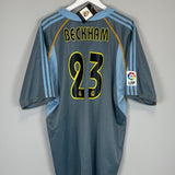Shop 2003/04 REAL MADRID BECKHAM #23 *BNWT* THIRD SHIRT (XL) ADIDAS, classic football shirts, vintage football shirts & retro soccer jerseys at Cult Kits