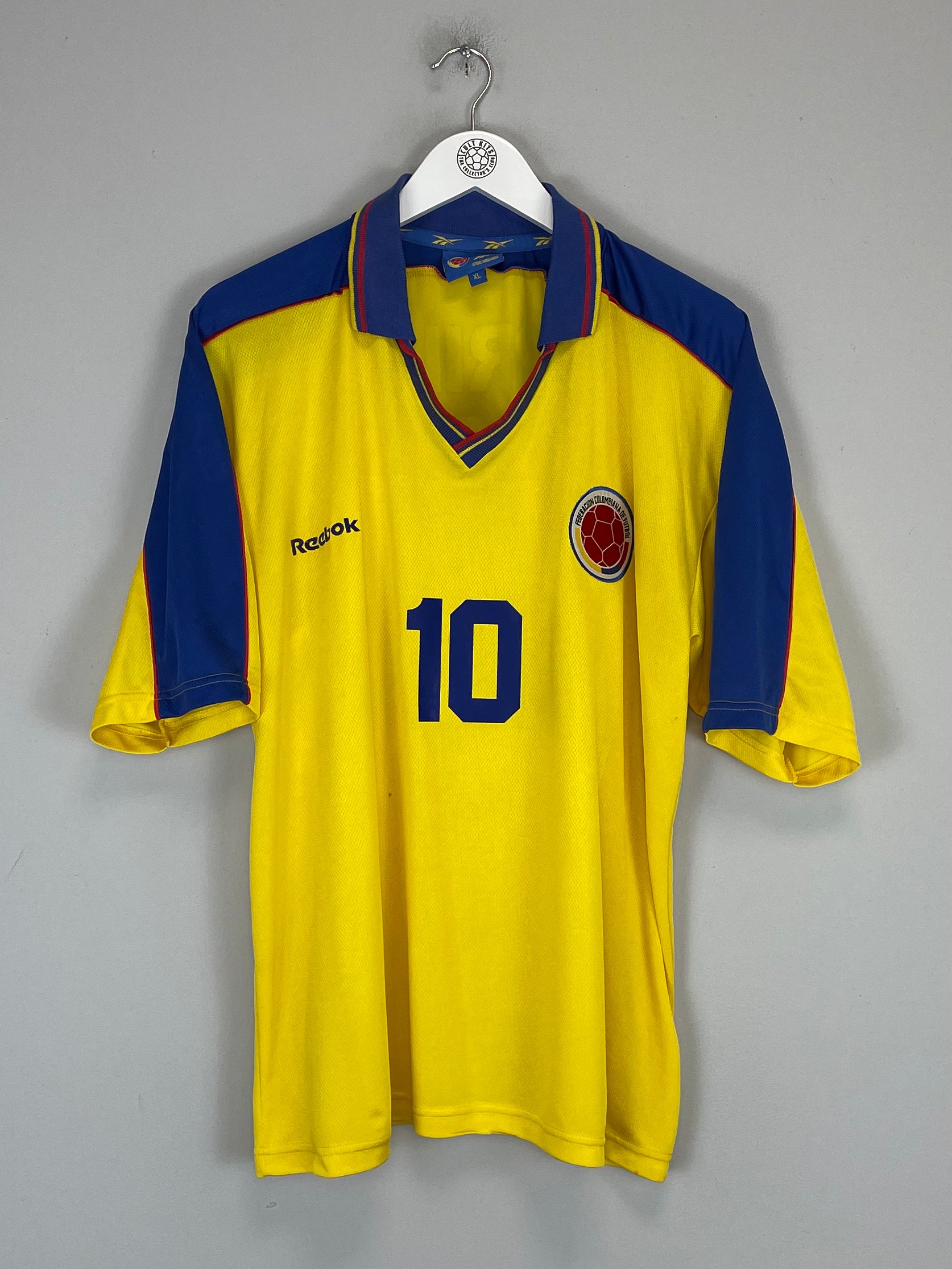 Shop 1997/98 COLOMBIA ASPRILLA #10 HOME SHIRT (XL) REEBOK, classic football shirts, vintage football shirts & retro soccer jerseys at Cult Kits