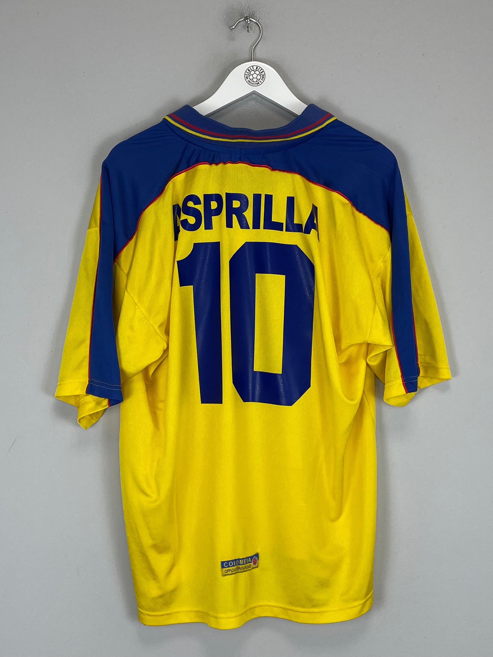 Shop 1997/98 COLOMBIA ASPRILLA #10 HOME SHIRT (XL) REEBOK, classic football shirts, vintage football shirts & retro soccer jerseys at Cult Kits