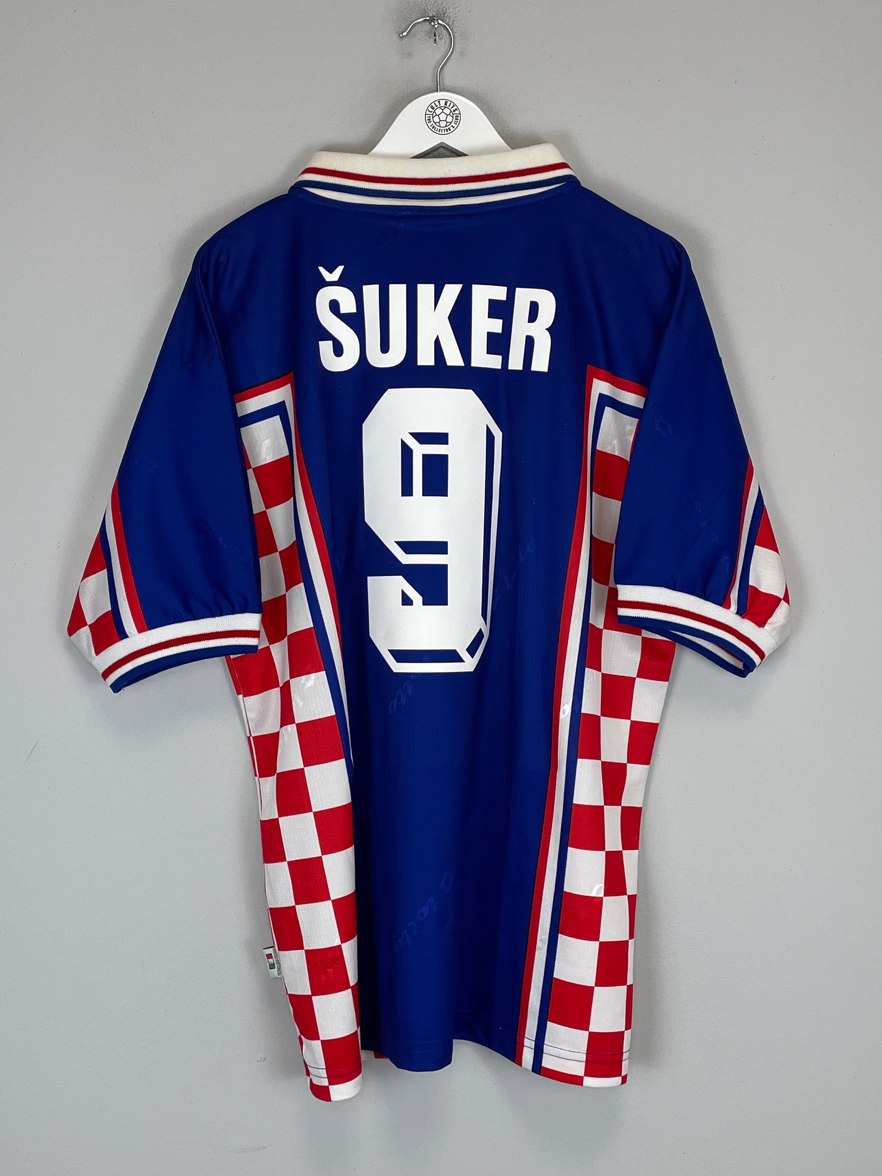 Shop 1998/00 CROATIA SUKER #9 AWAY SHIRT (XL) LOTTO, classic football shirts, vintage football shirts & retro soccer jerseys at Cult Kits