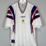 Shop 1996/98 FRANCE AWAY SHIRT (L) ADIDAS, classic football shirts, vintage football shirts & retro soccer jerseys at Cult Kits