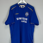 Shop 2005/06 CHELSEA DROGBA #15 *CENTENARY* HOME SHIRT (XXL) UMBRO, classic football shirts, vintage football shirts & retro soccer jerseys at Cult Kits