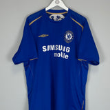 Shop 2005/06 CHELSEA DROGBA #15 *CENTENARY* HOME SHIRT (XXL) UMBRO, classic football shirts, vintage football shirts & retro soccer jerseys at Cult Kits