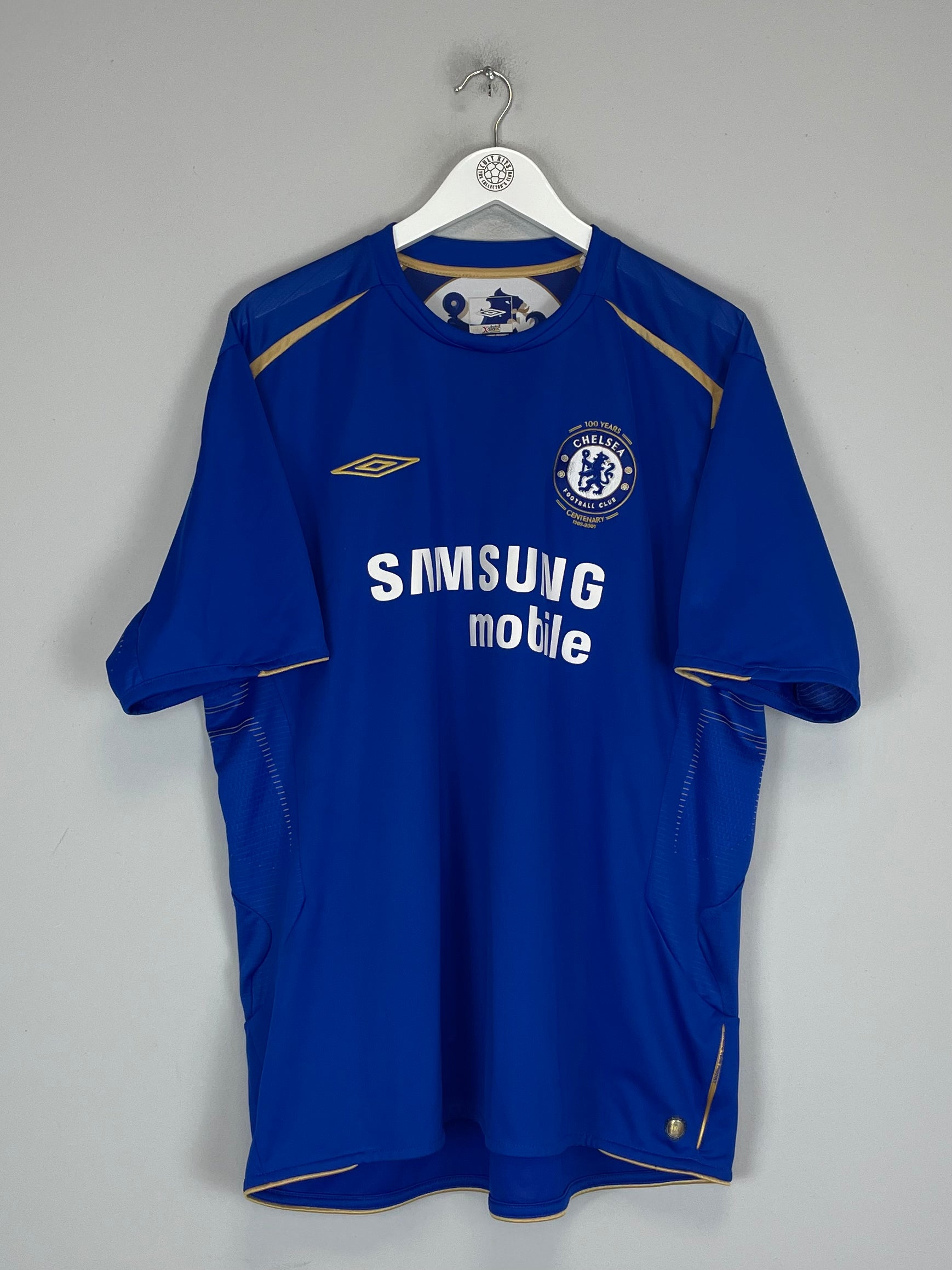 Shop 2005/06 CHELSEA DROGBA #15 *CENTENARY* HOME SHIRT (XXL) UMBRO, classic football shirts, vintage football shirts & retro soccer jerseys at Cult Kits