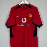 Shop 2002/04 MANCHESTER UNITED KEANE #16 HOME SHIRT (M) NIKE, classic football shirts, vintage football shirts & retro soccer jerseys at Cult Kits