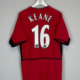 Shop 2002/04 MANCHESTER UNITED KEANE #16 HOME SHIRT (M) NIKE, classic football shirts, vintage football shirts & retro soccer jerseys at Cult Kits