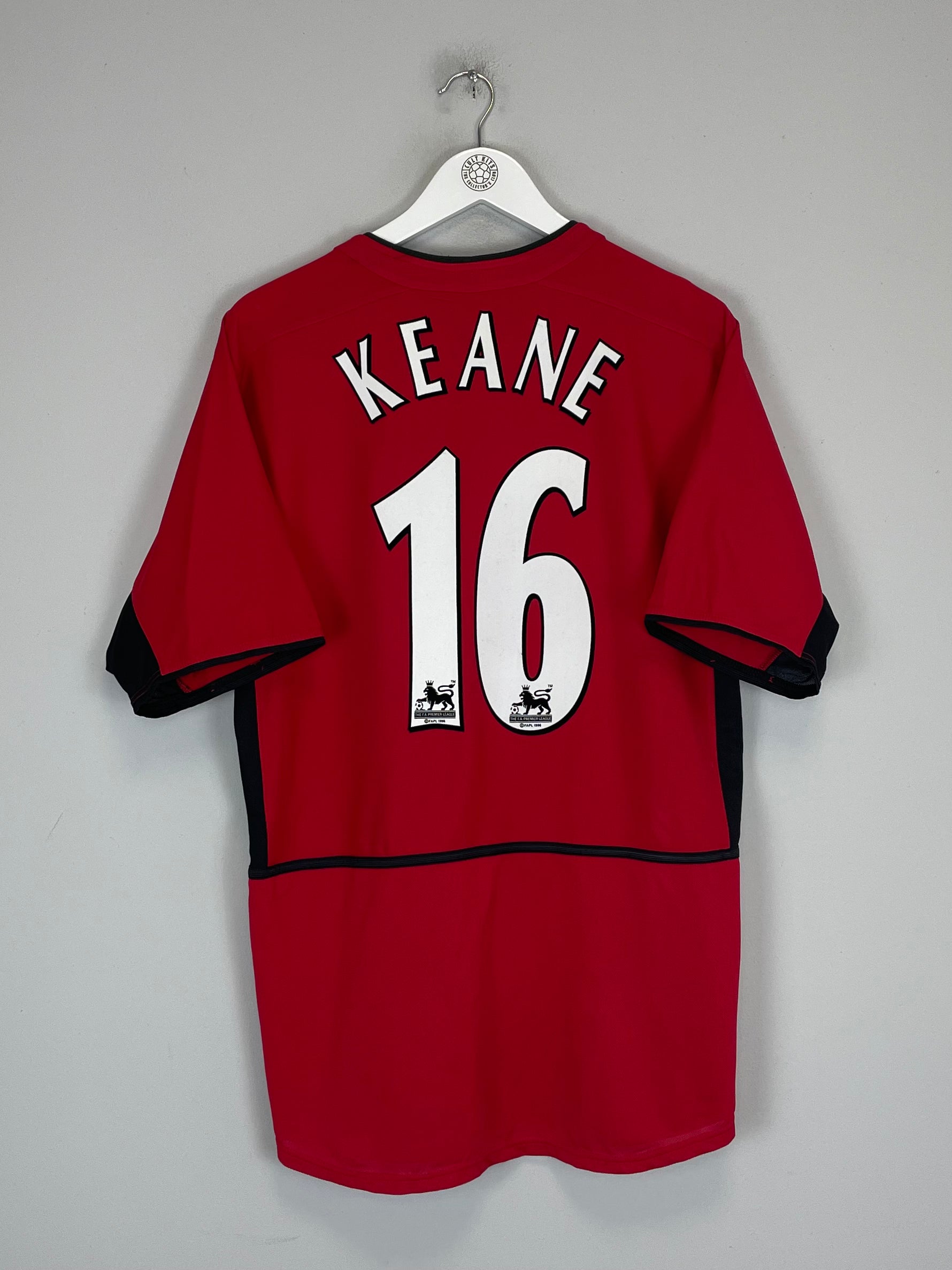 Shop 2002/04 MANCHESTER UNITED KEANE #16 HOME SHIRT (M) NIKE, classic football shirts, vintage football shirts & retro soccer jerseys at Cult Kits