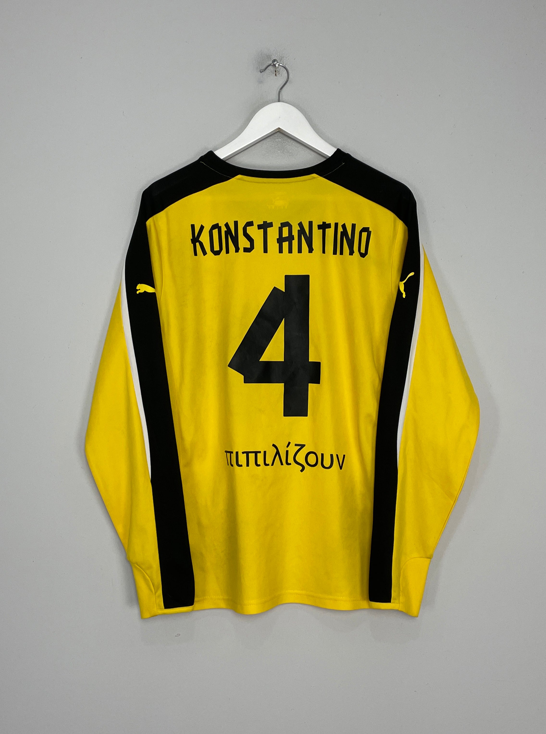 Shop 2013/14 AEK ATHENS KONSTANTINOS #4 L/S HOME SHIRT (L) PUMA, classic football shirts, vintage football shirts & retro soccer jerseys at Cult Kits
