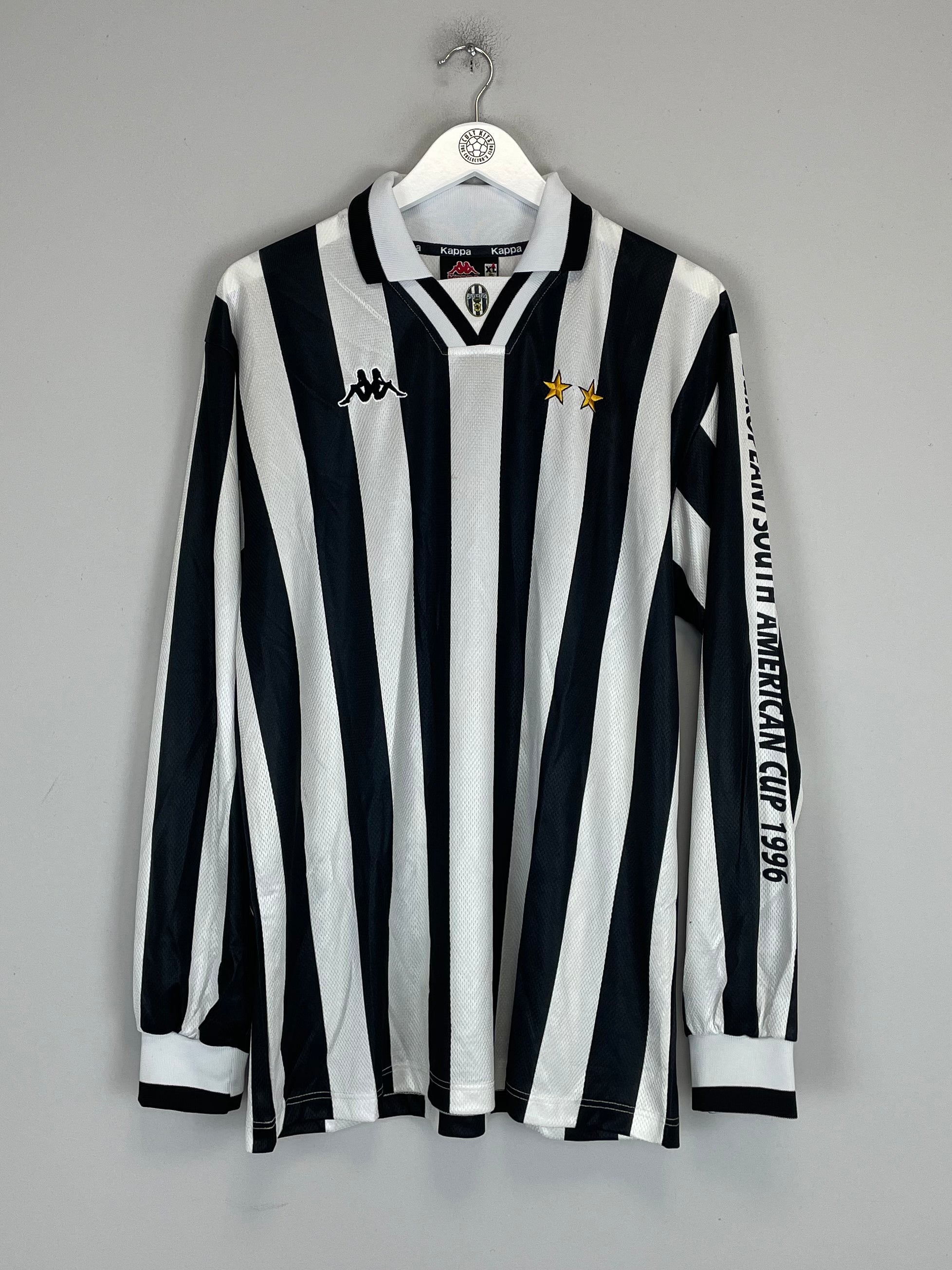 Shop 1995/97 JUVENTUS L/S 'EUROPEAN / SOUTH AMERICAN CUP' HOME SHIRT (XL) KAPPA, classic football shirts, vintage football shirts & retro soccer jerseys at Cult Kits