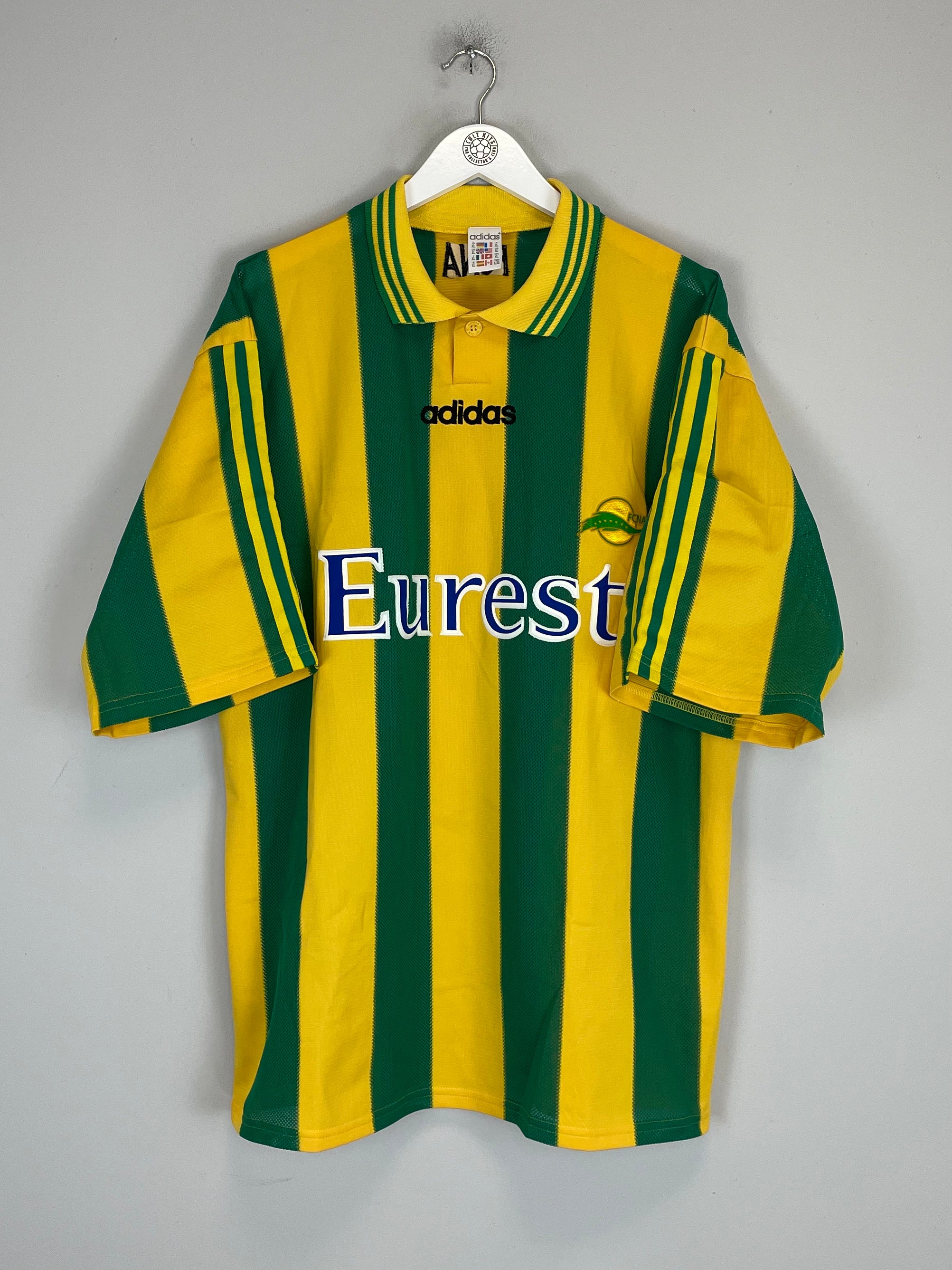 Shop 1996/97 NANTES *MINT* HOME SHIRT (XL) ADIDAS, classic football shirts, vintage football shirts & retro soccer jerseys at Cult Kits