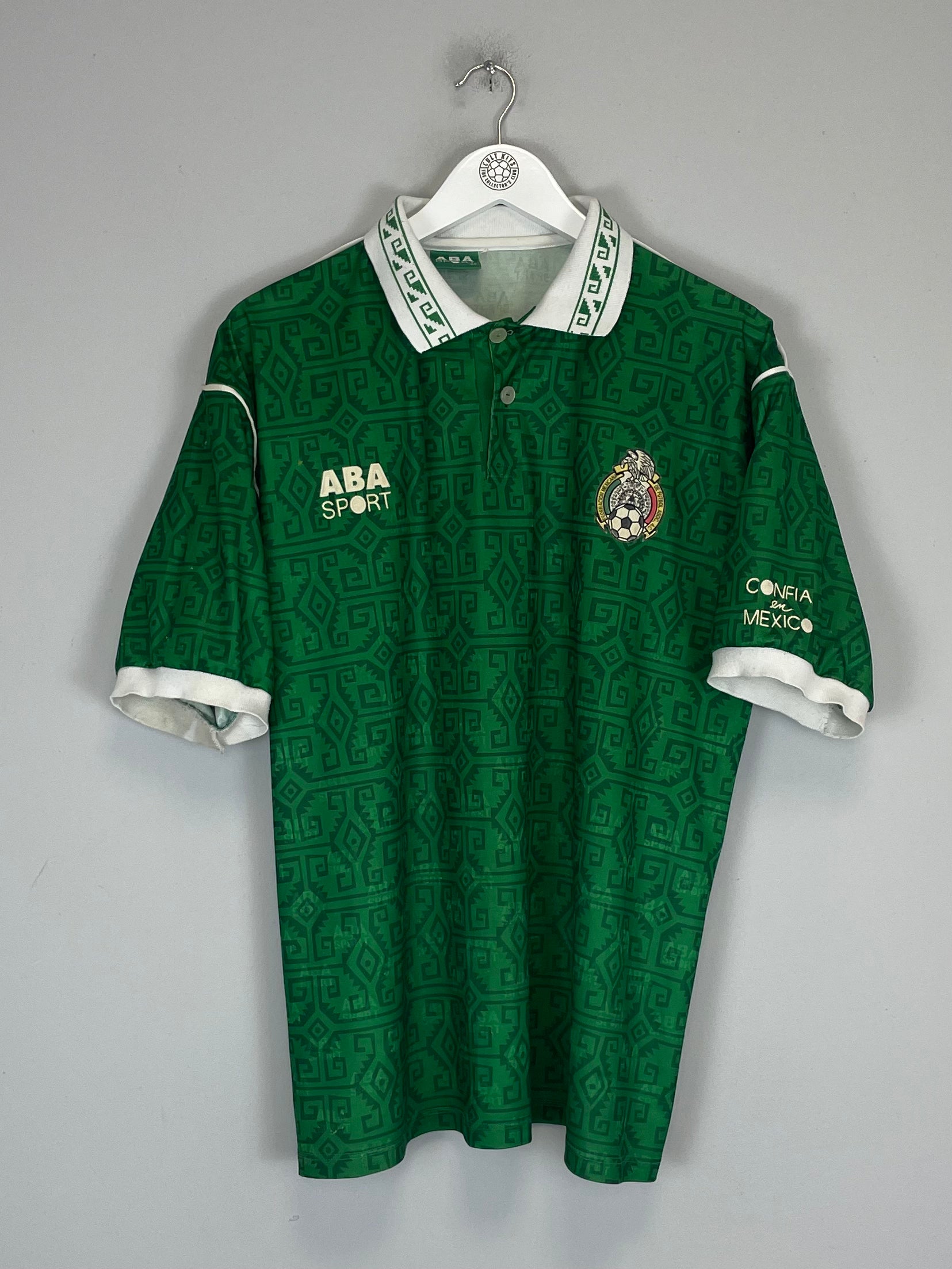 Shop 1995/96 MEXICO HOME SHIRT (L) ABA SPORT, classic football shirts, vintage football shirts & retro soccer jerseys at Cult Kits