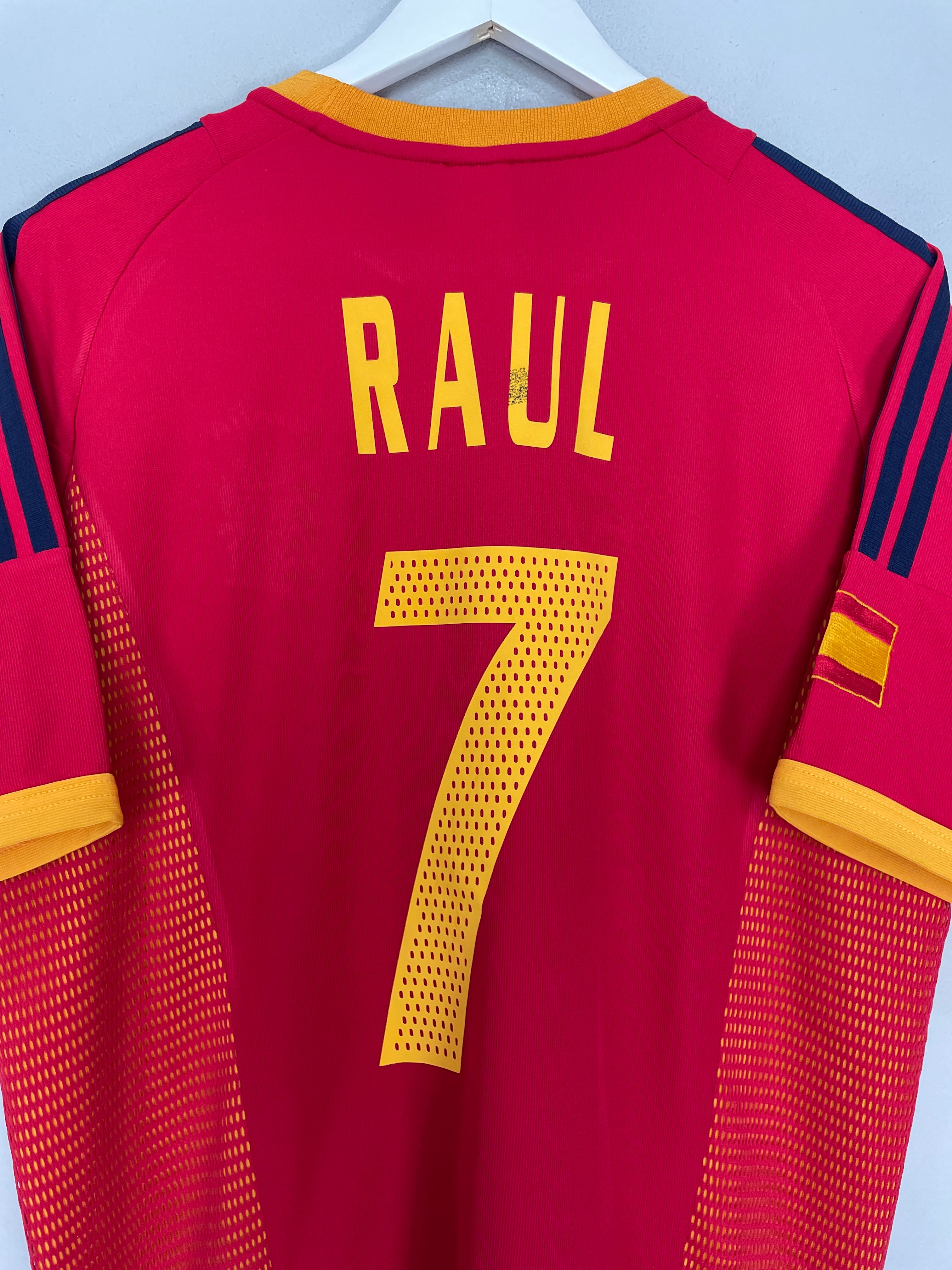 Shop 2002/04 SPAIN RAUL #7 HOME SHIRT (M) ADIDAS, classic football shirts, vintage football shirts & retro soccer jerseys at Cult Kits