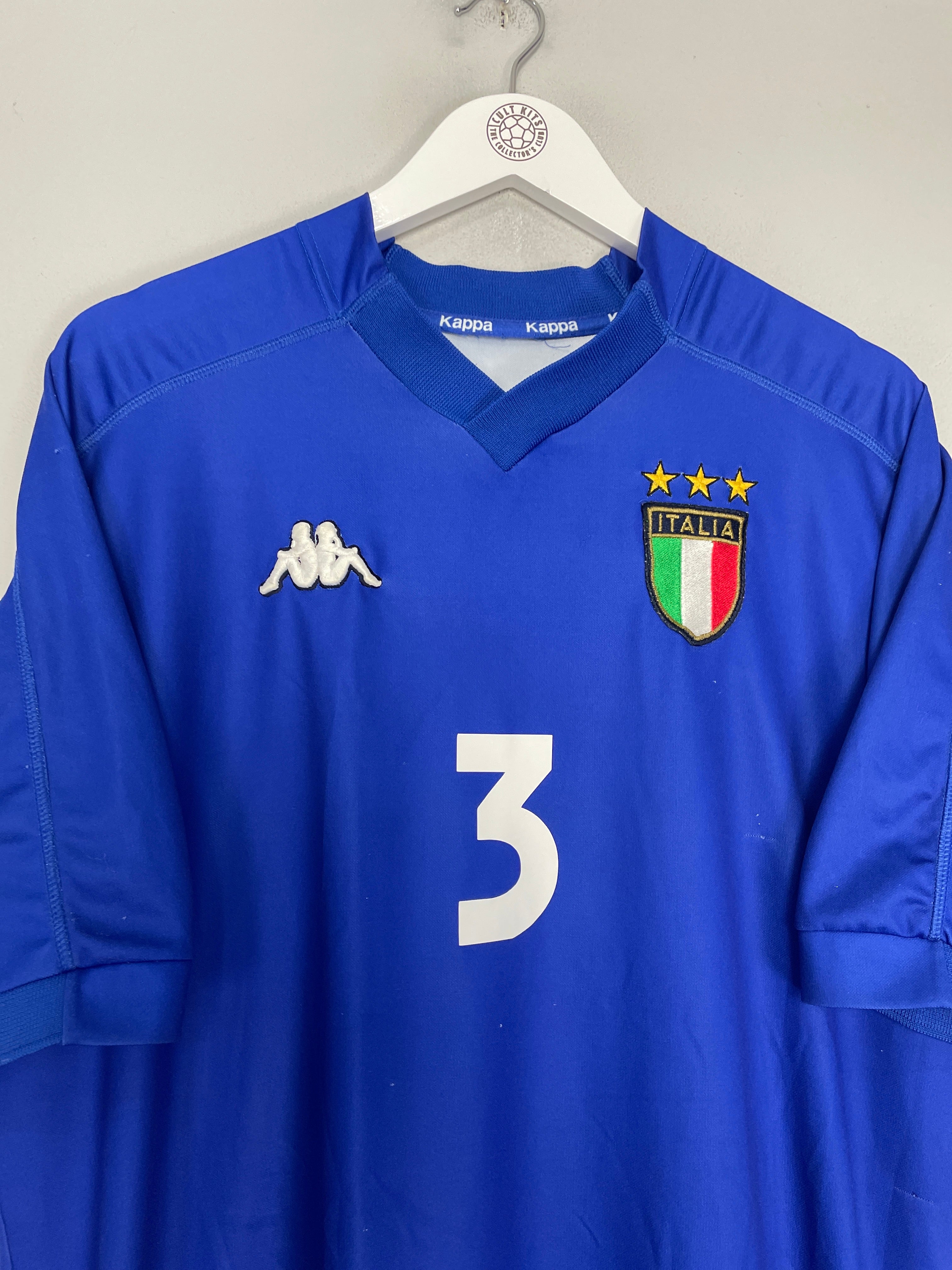 Shop 1998/99 ITALY MALDINI #3 HOME SHIRT (XXL) KAPPA, classic football shirts, vintage football shirts & retro soccer jerseys at Cult Kits