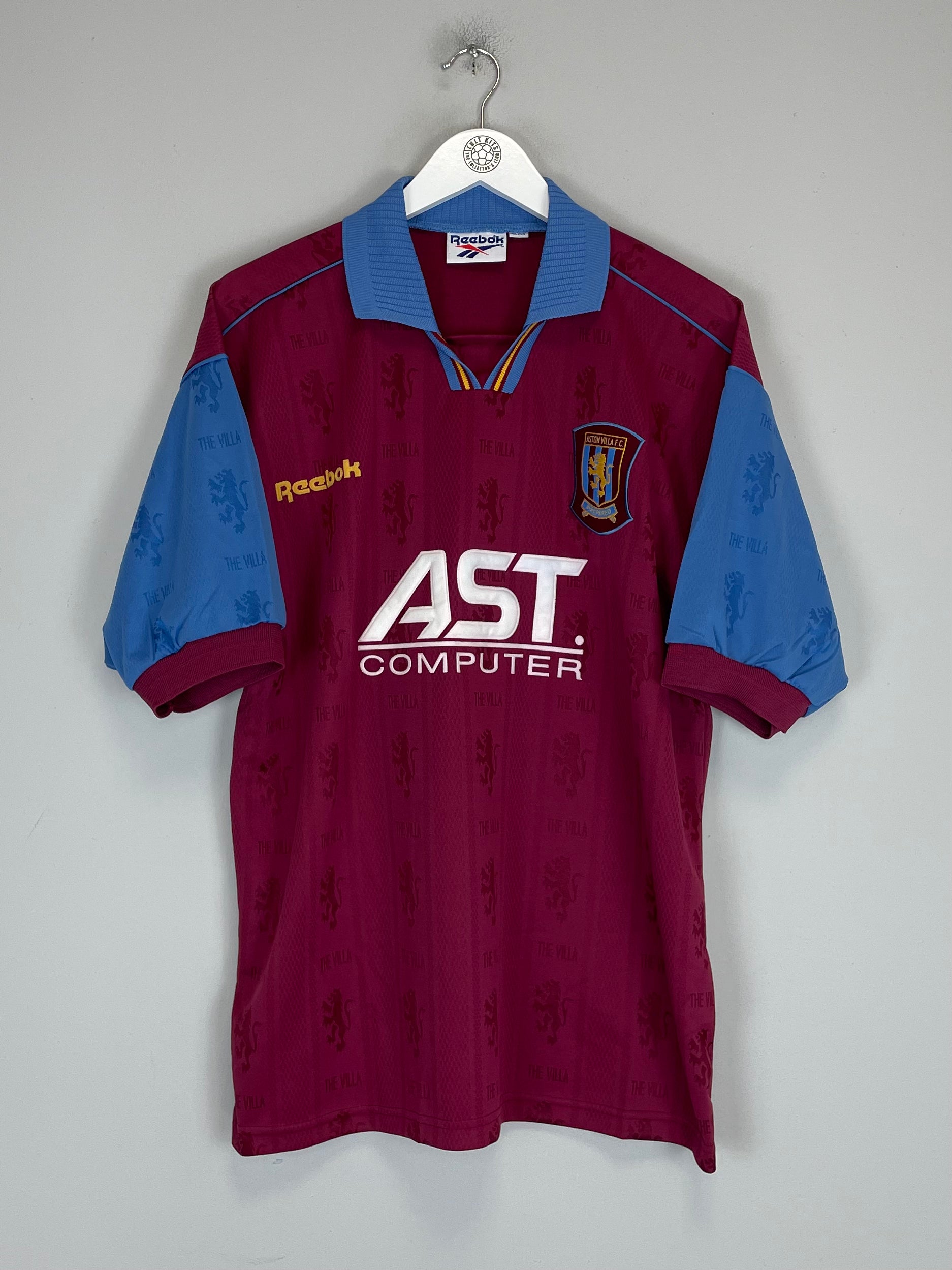 Shop 1995/97 ASTON VILLA *MINT* HOME SHIRT (L) REEBOK, classic football shirts, vintage football shirts & retro soccer jerseys at Cult Kits