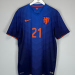 Shop 2014/15 NETHERLANDS MEMPHIS #21 AWAY SHIRT (XL) NIKE, classic football shirts, vintage football shirts & retro soccer jerseys at Cult Kits