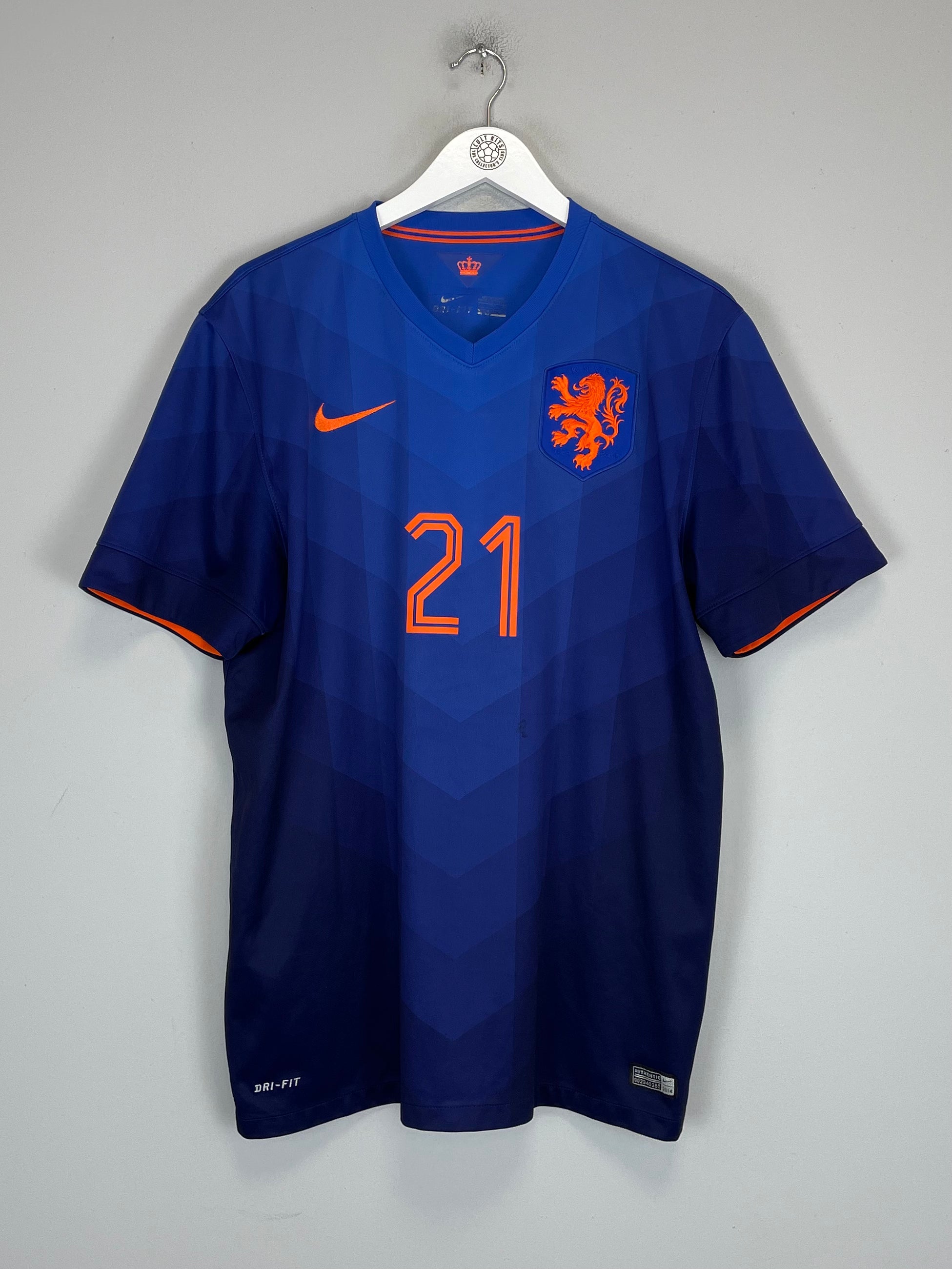 Shop 2014/15 NETHERLANDS MEMPHIS #21 AWAY SHIRT (XL) NIKE, classic football shirts, vintage football shirts & retro soccer jerseys at Cult Kits