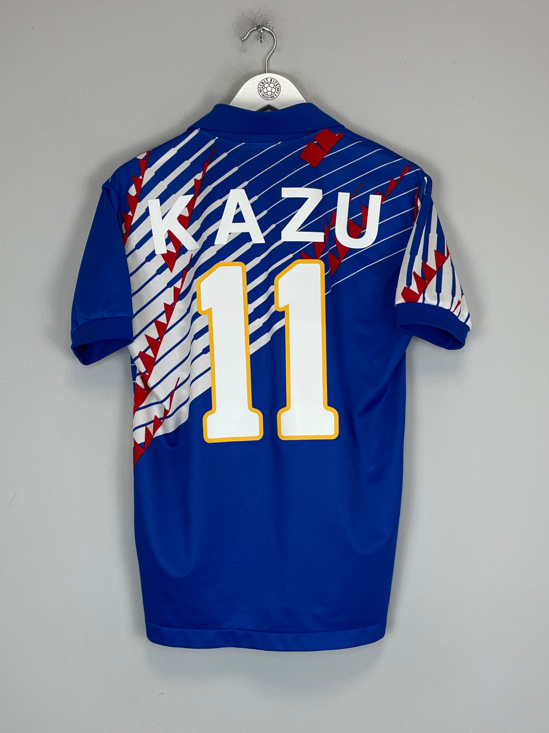 Shop 1994 JAPAN KAZU #11 HOME SHIRT (M) ASICS, classic football shirts, vintage football shirts & retro soccer jerseys at Cult Kits