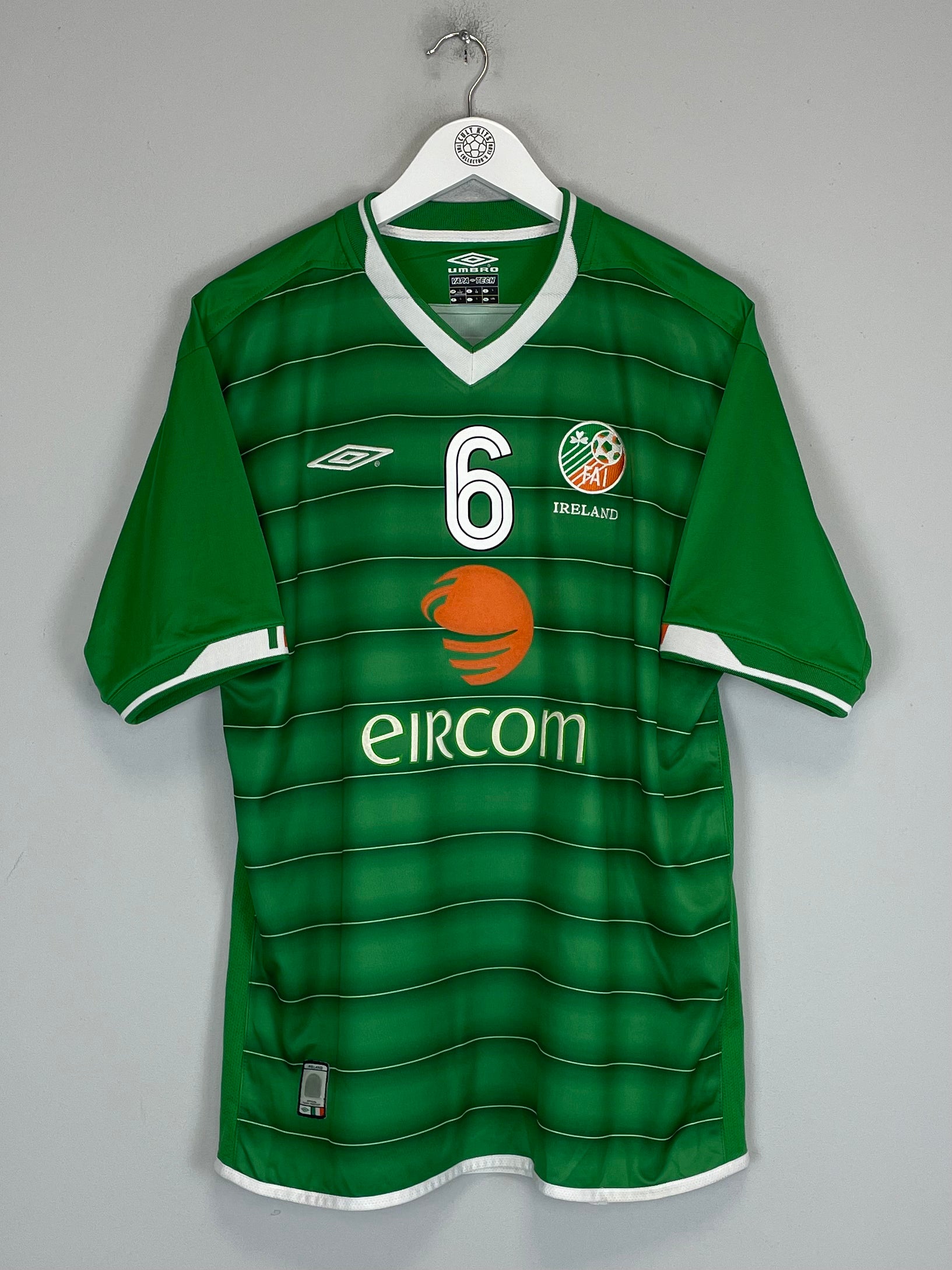 Shop 2003/04 IRELAND KEANE #6 HOME SHIRT (L) UMBRO, classic football shirts, vintage football shirts & retro soccer jerseys at Cult Kits