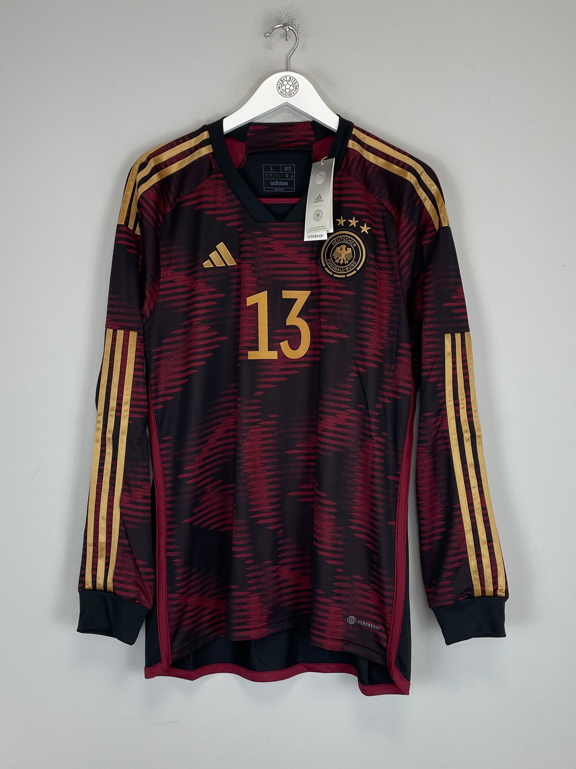Shop 2022/23 GERMANY MULLER #13 *BNWT* L/S AWAY SHIRT (L) ADIDAS, classic football shirts, vintage football shirts & retro soccer jerseys at Cult Kits