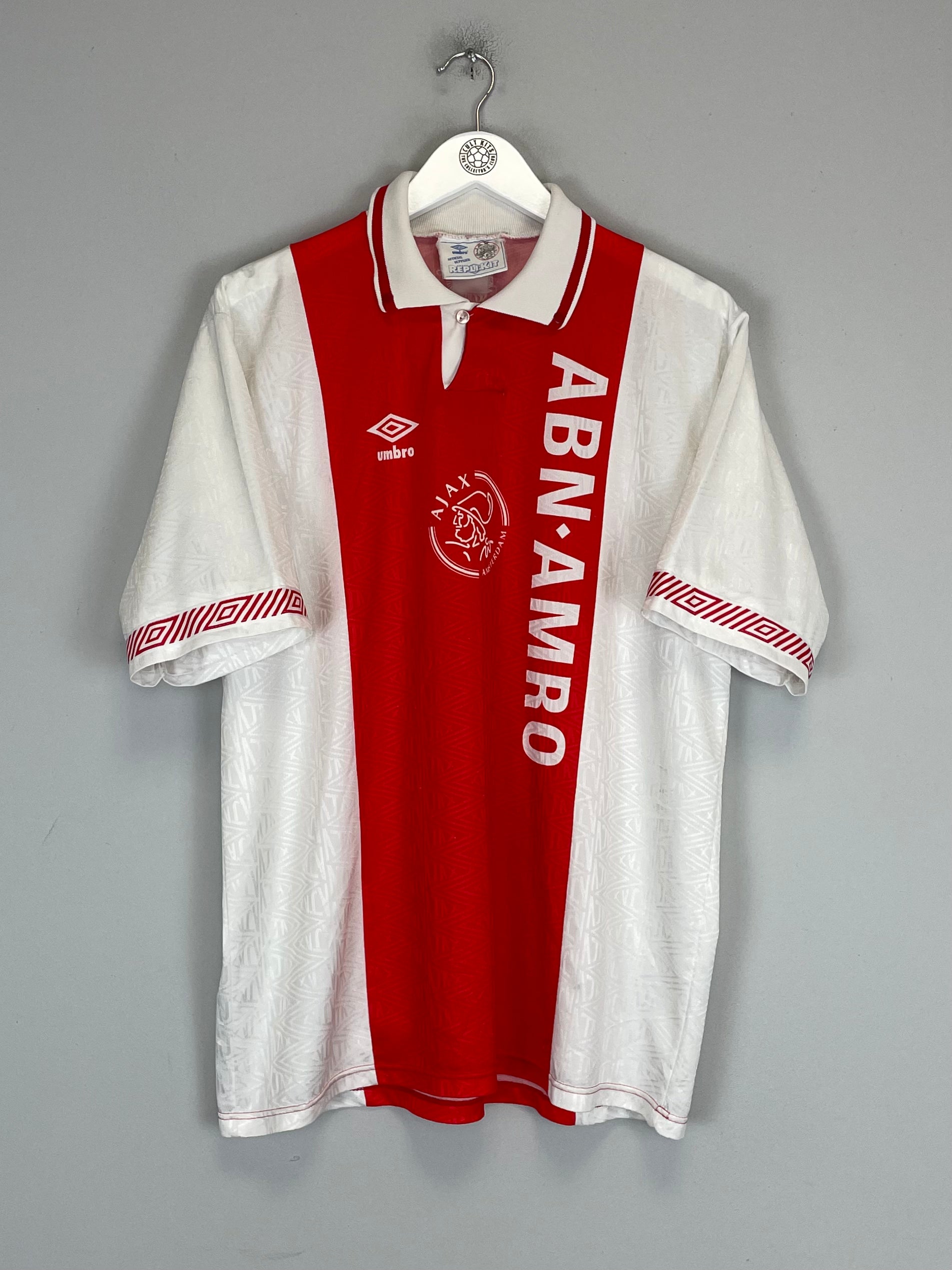 Shop 1991/93 AJAX HOME SHIRT (XL) UMBRO, classic football shirts, vintage football shirts & retro soccer jerseys at Cult Kits