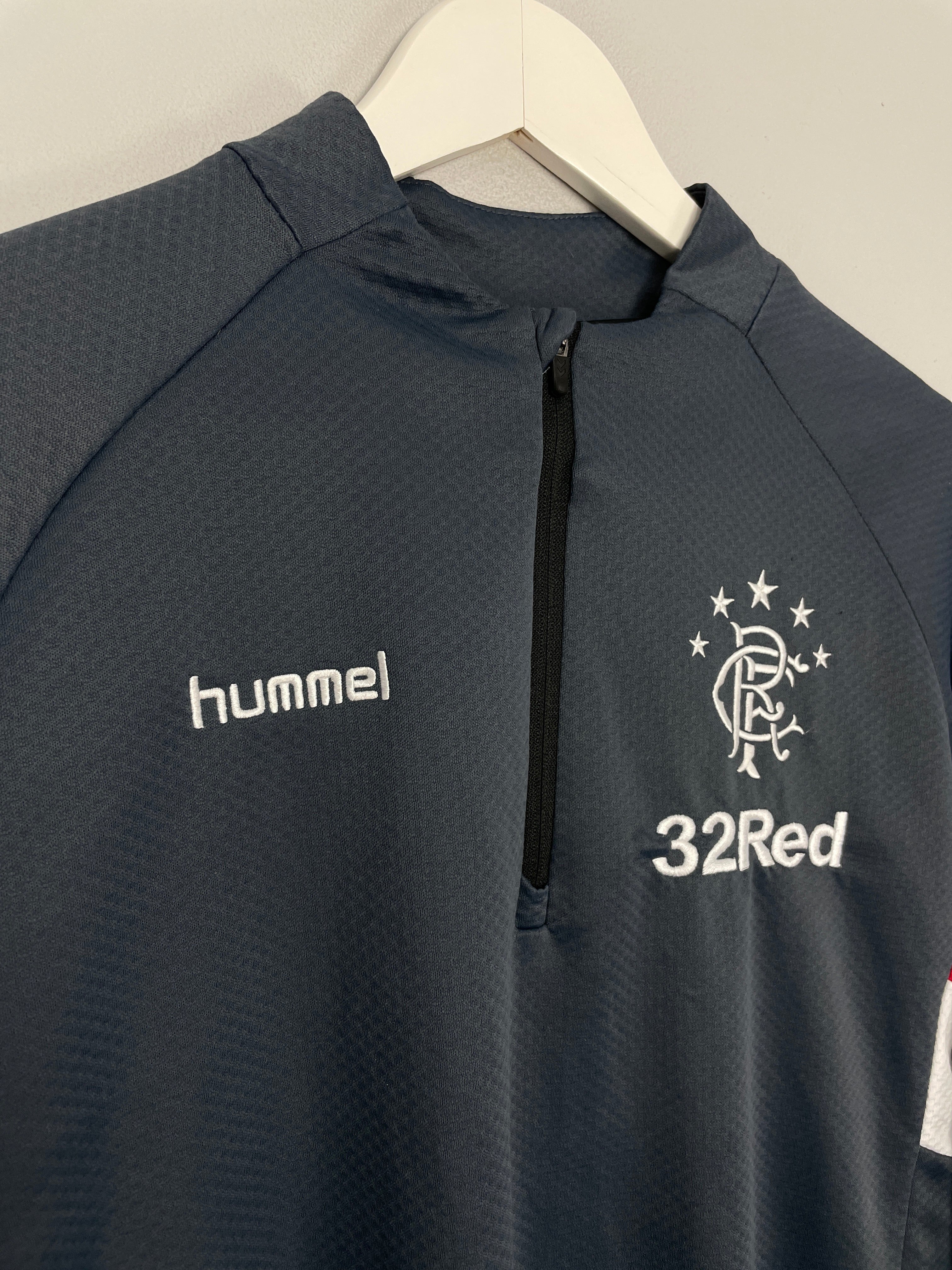 Shop 2018/19 RANGERS 1/4 TRAINING TOP (S) HUMMEL, classic football shirts, vintage football shirts & retro soccer jerseys at Cult Kits