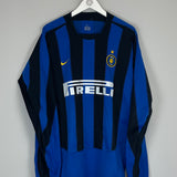 Shop 2003/04 INTER MILAN VIERI #32 L/S HOME SHIRT (XXL) NIKE, classic football shirts, vintage football shirts & retro soccer jerseys at Cult Kits