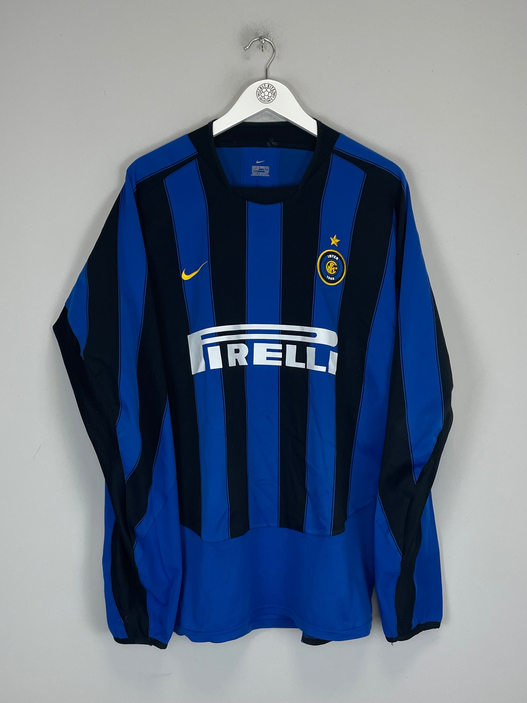 Shop 2003/04 INTER MILAN VIERI #32 L/S HOME SHIRT (XXL) NIKE, classic football shirts, vintage football shirts & retro soccer jerseys at Cult Kits