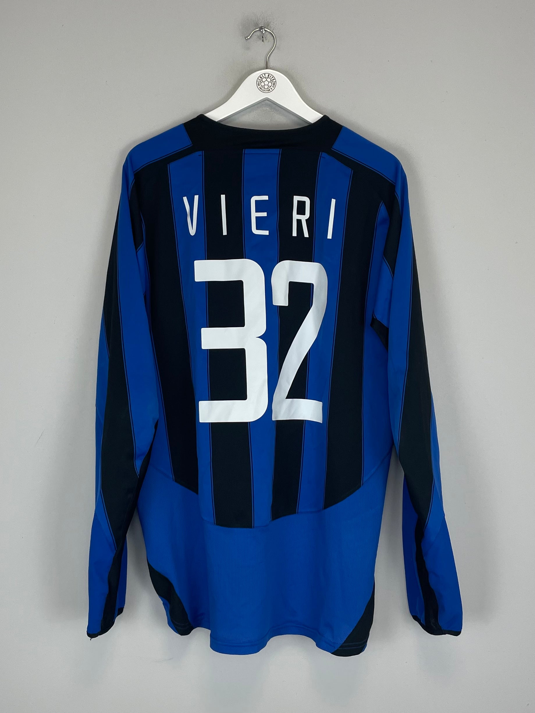 Shop 2003/04 INTER MILAN VIERI #32 L/S HOME SHIRT (XXL) NIKE, classic football shirts, vintage football shirts & retro soccer jerseys at Cult Kits