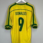 Shop 1998/00 BRAZIL RONALDO #9 HOME SHIRT (XL) NIKE, classic football shirts, vintage football shirts & retro soccer jerseys at Cult Kits