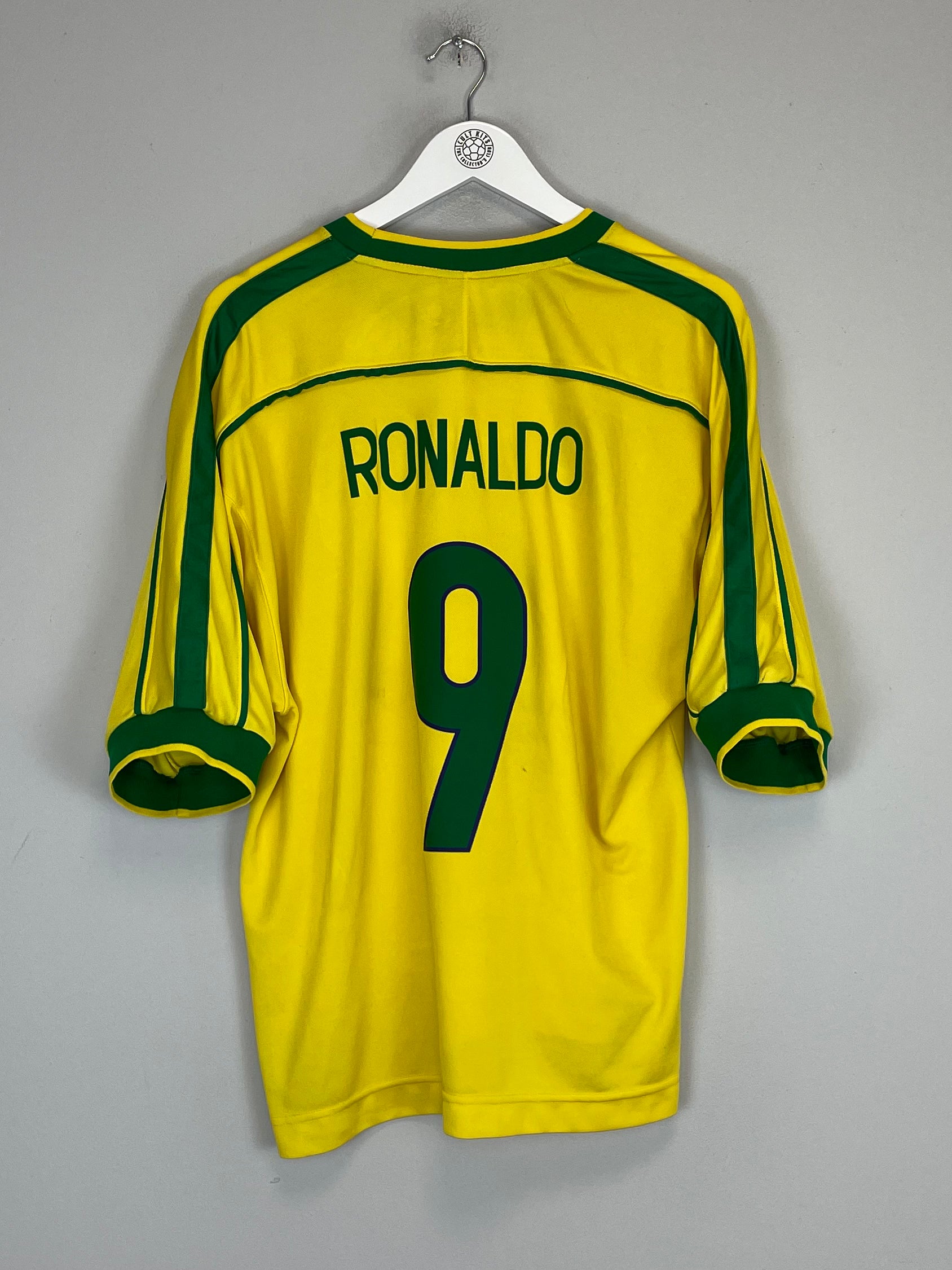 Shop 1998/00 BRAZIL RONALDO #9 HOME SHIRT (XL) NIKE, classic football shirts, vintage football shirts & retro soccer jerseys at Cult Kits