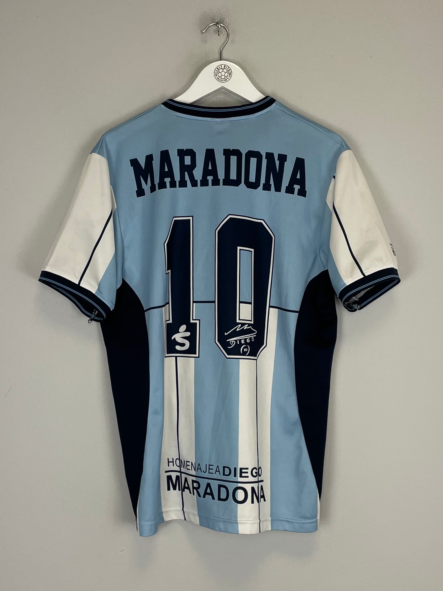 Shop 2001 ARGENTINA MARADONA TESTIMONIAL SHIRT (M) OPEN SPORTS, classic football shirts, vintage football shirts & retro soccer jerseys at Cult Kits