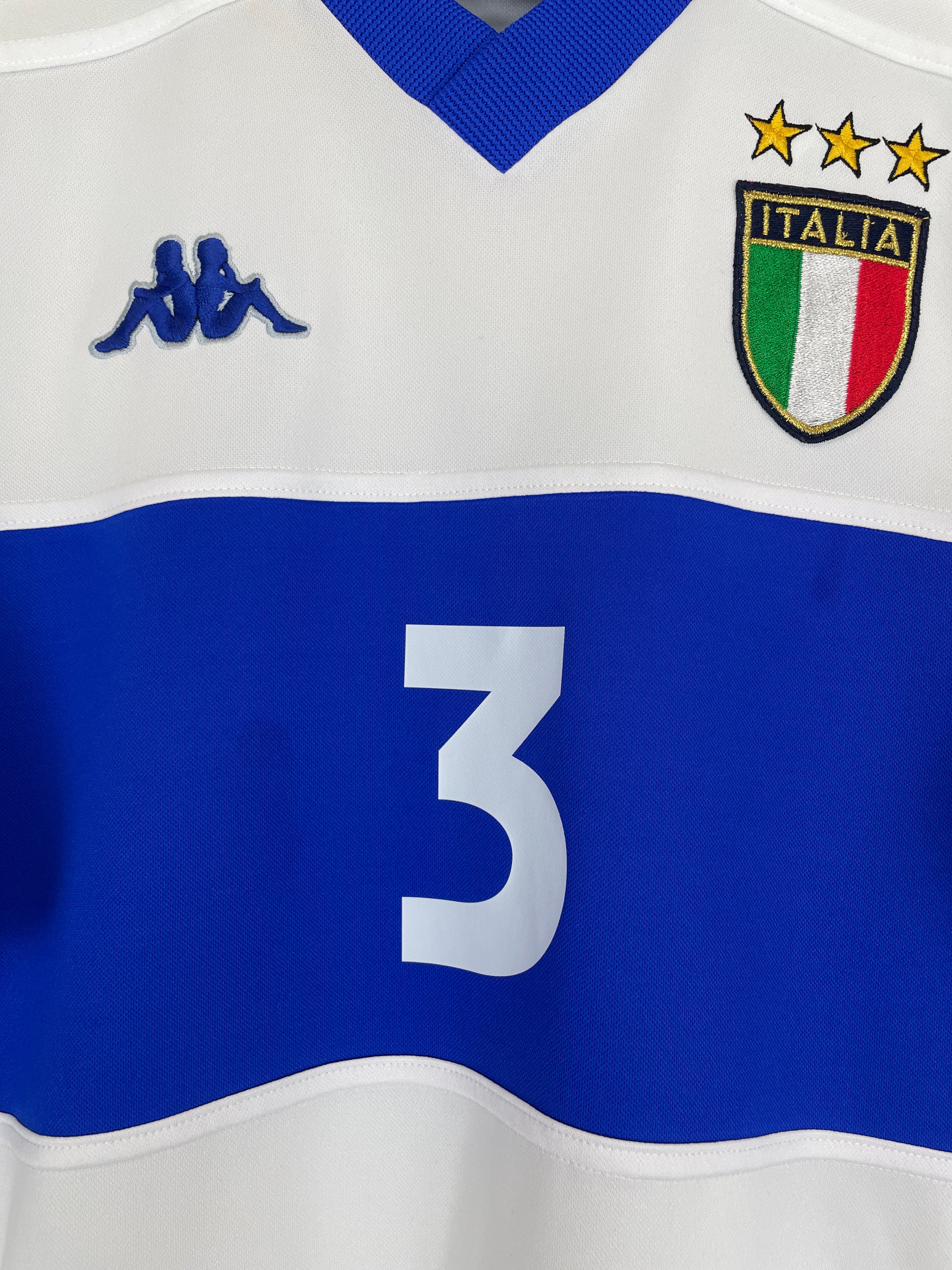 Shop 1999 ITALY MALDINI #3 AWAY SHIRT (L) KAPPA, classic football shirts, vintage football shirts & retro soccer jerseys at Cult Kits