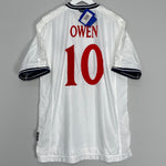 Shop 1999/01 ENGLAND OWEN #10 *BNWT* SIGNED HOME SHIRT (XL) UMBRO, classic football shirts, vintage football shirts & retro soccer jerseys at Cult Kits