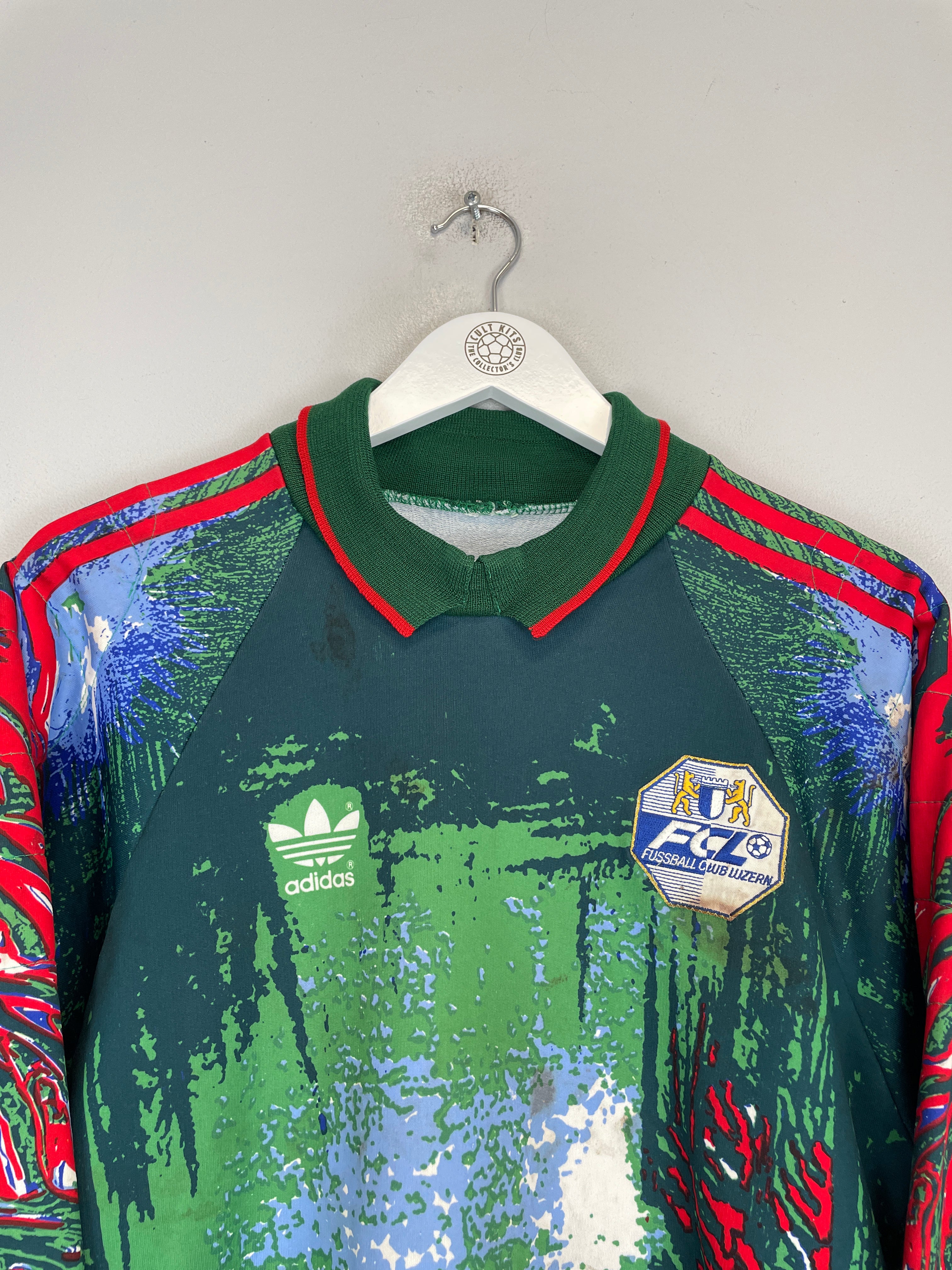 Shop 1992/93 FC LUZERN #1 *MATCH WORN* GK SHIRT (M) ADIDAS, classic football shirts, vintage football shirts & retro soccer jerseys at Cult Kits