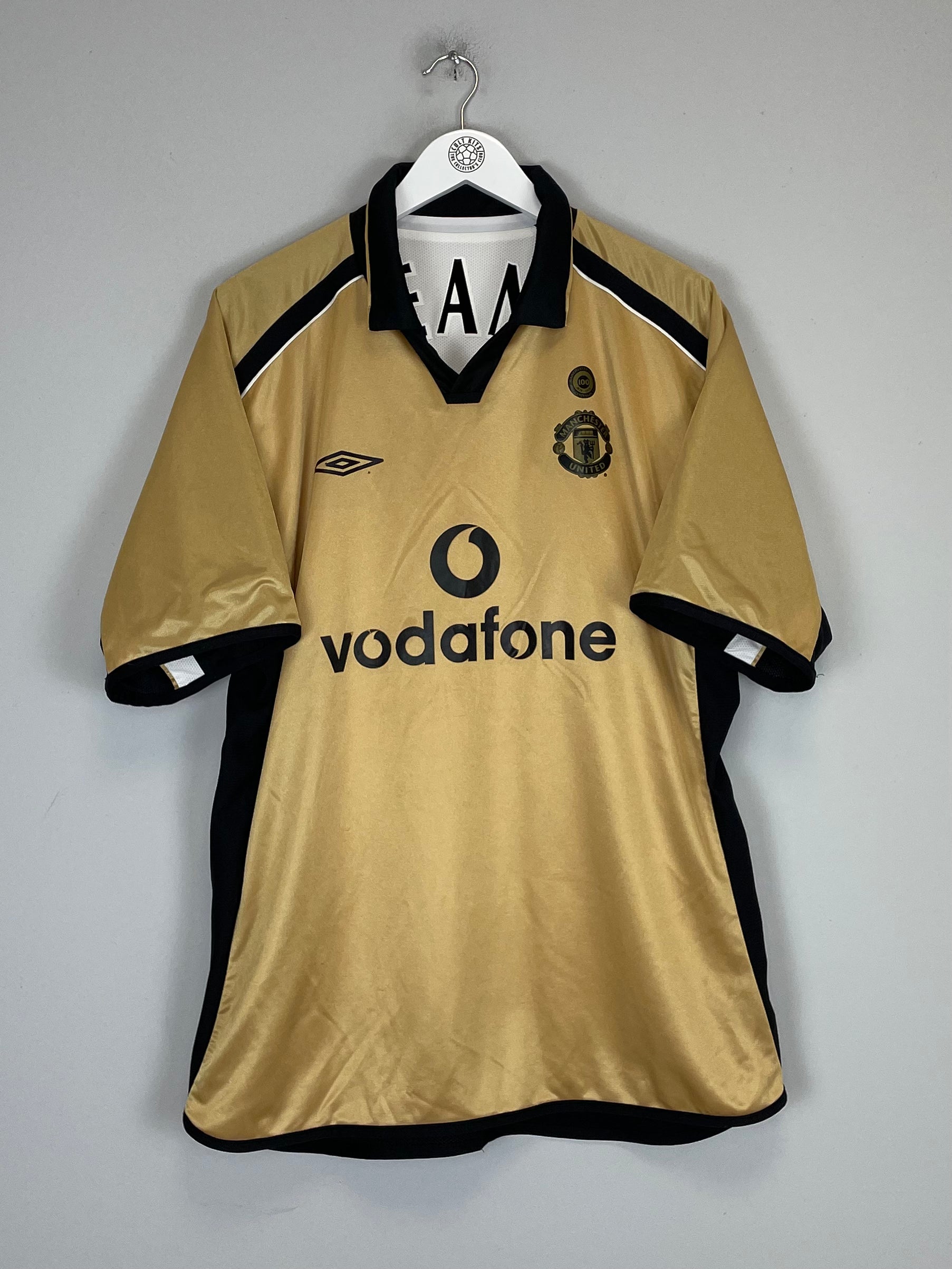 Shop 2001/02 MANCHESTER UNITED KEANE #16 *CENTENARY* AWAY/THIRD SHIRT (XL) UMBRO, classic football shirts, vintage football shirts & retro soccer jerseys at Cult Kits